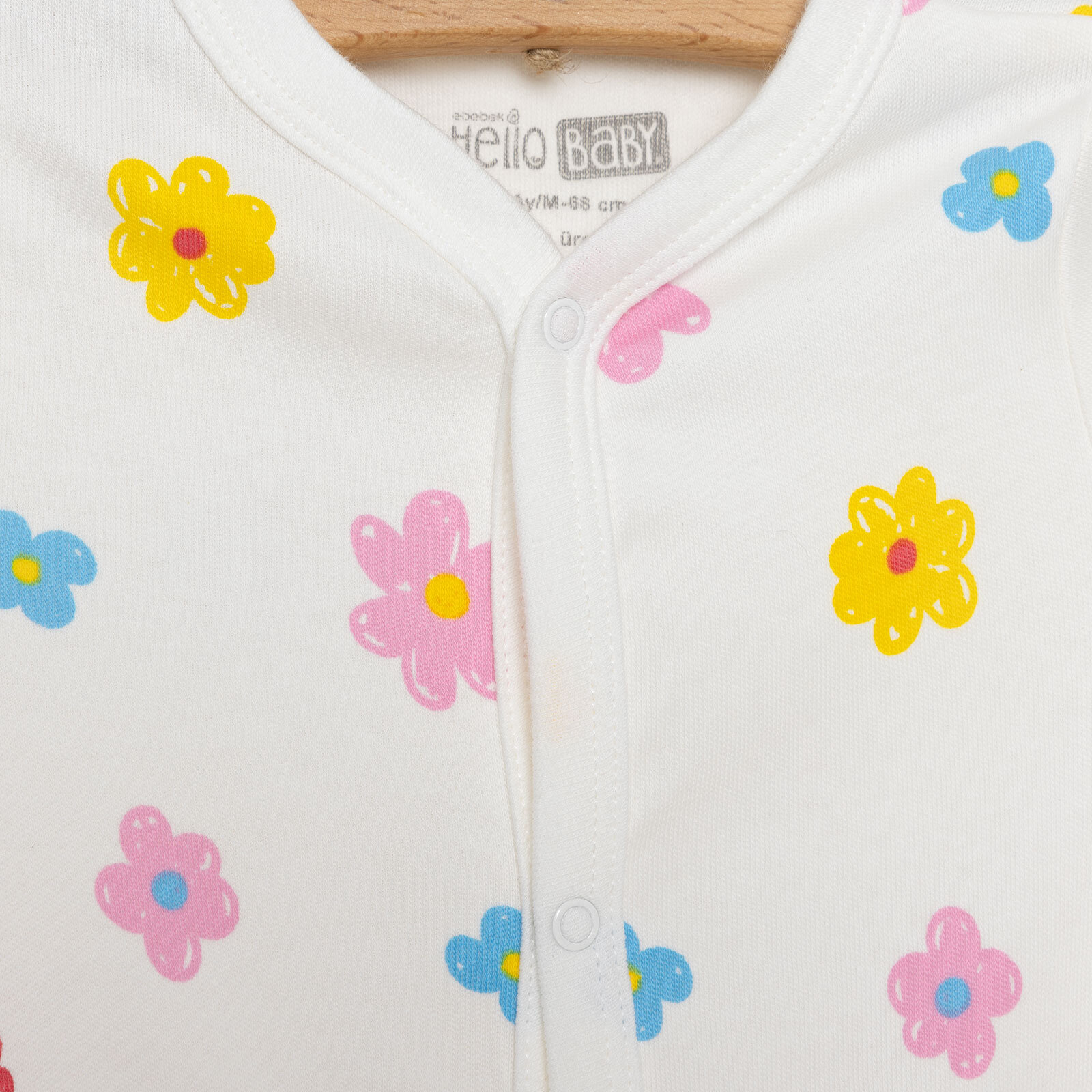 Yenidoğan Çiçek Baskılı Kız Tulum-Şapka Kız Bebek