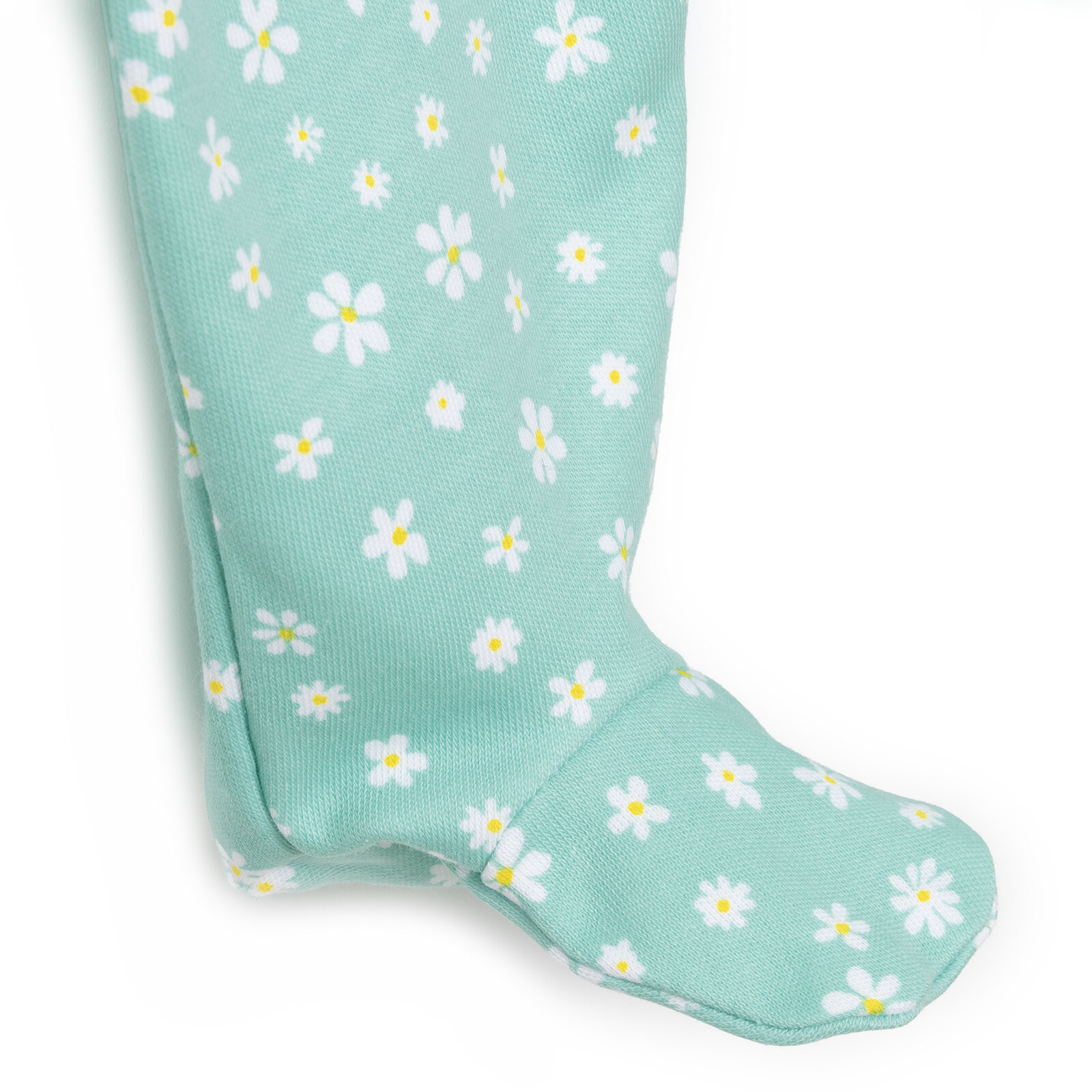 Yenidoğan Çiçekli Uzun Kollu Fermuarlı Patikli Tulum Kız Bebek