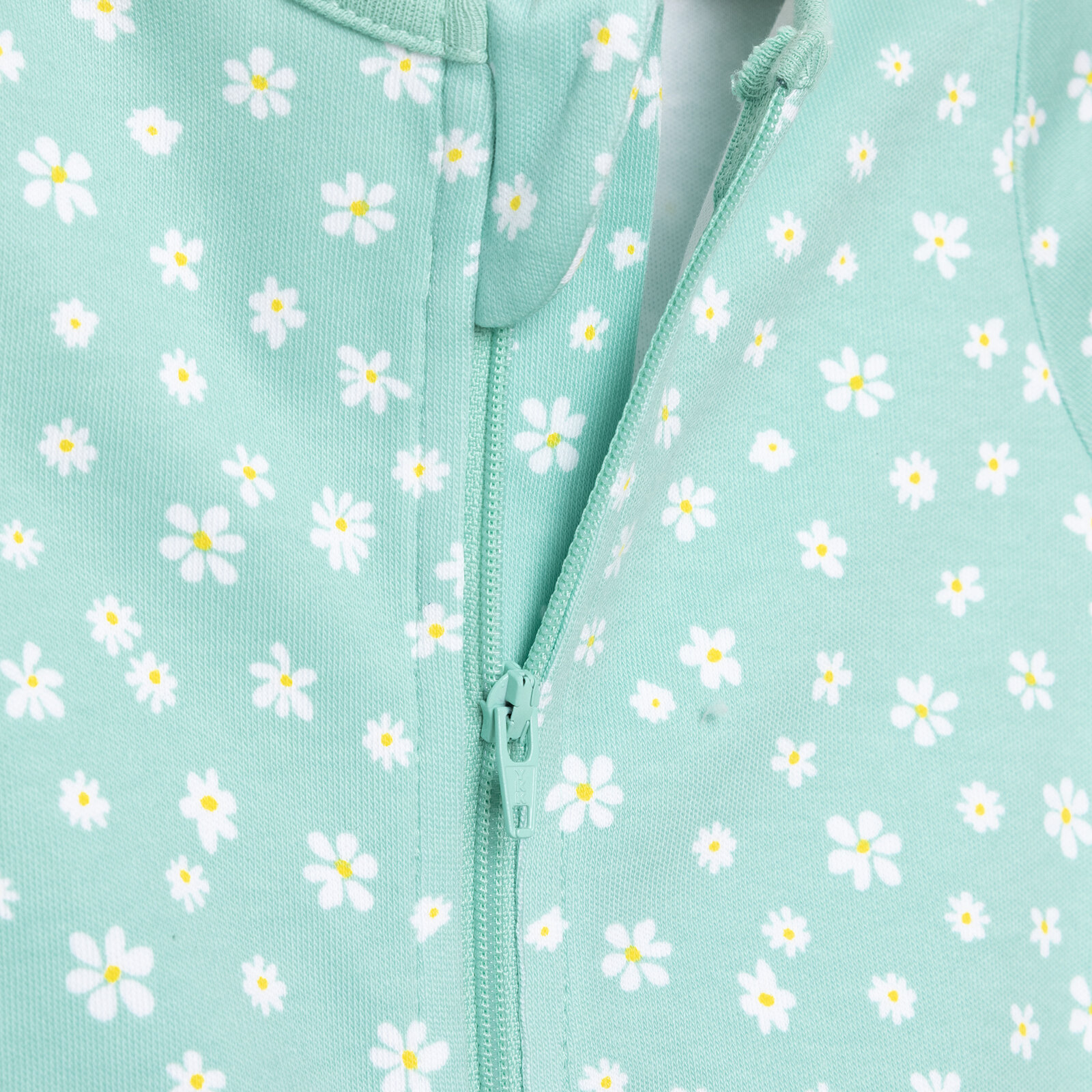 Yenidoğan Çiçekli Uzun Kollu Fermuarlı Patikli Tulum Kız Bebek