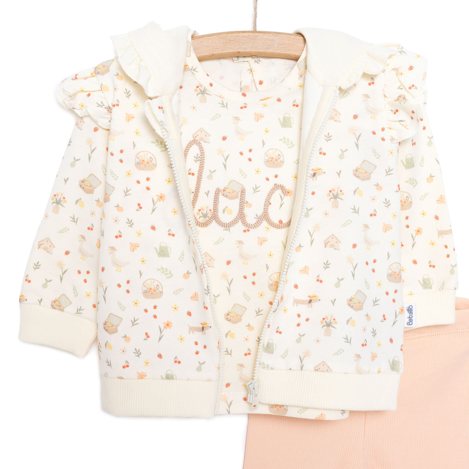 Yenidoğan Cute Duck Hırka Tshirt Tayt Kız Bebek Yenidoğan Cute Duck Hırka Tshirt Tayt Kız Bebek