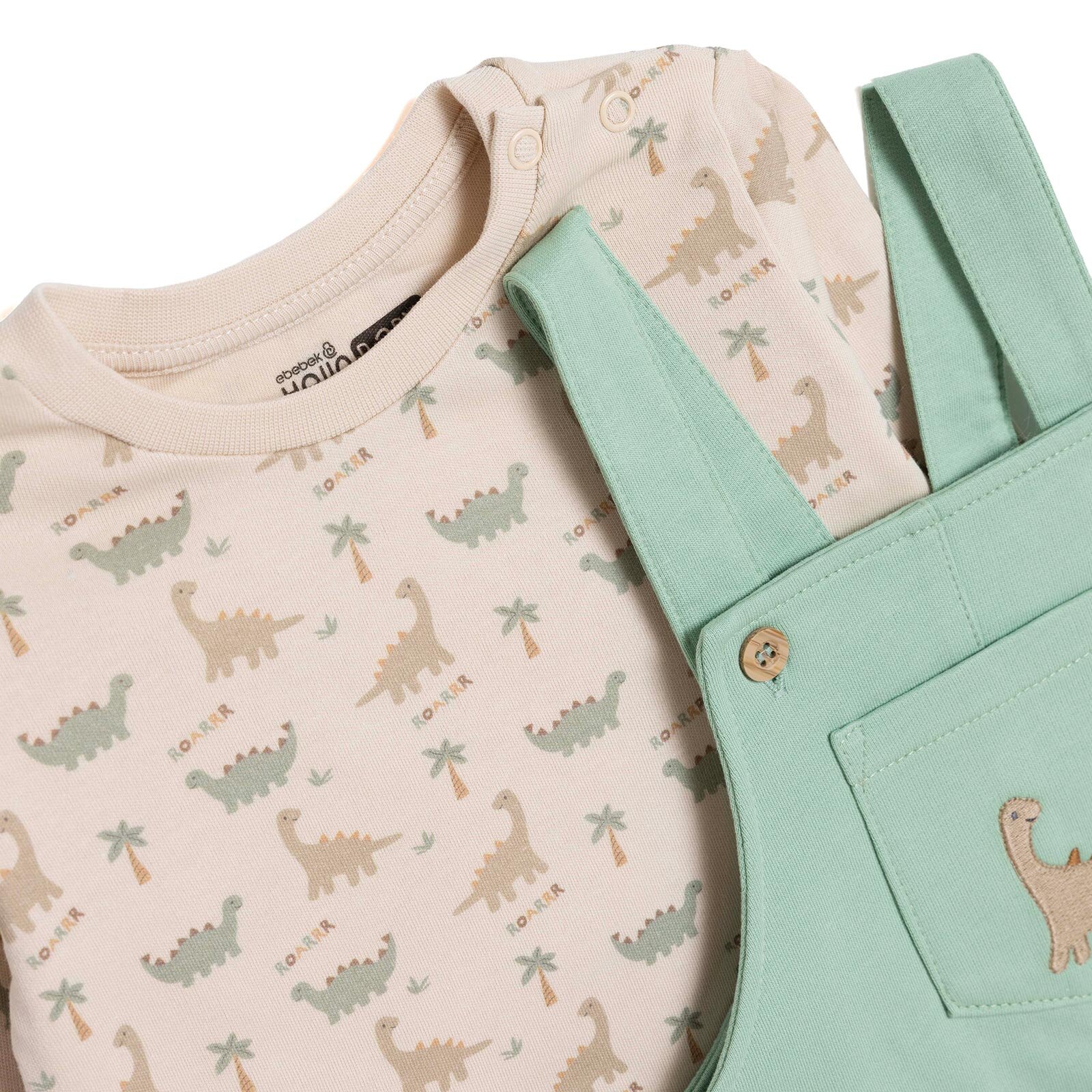 Yenidoğan Dino Salopet-Tshirt