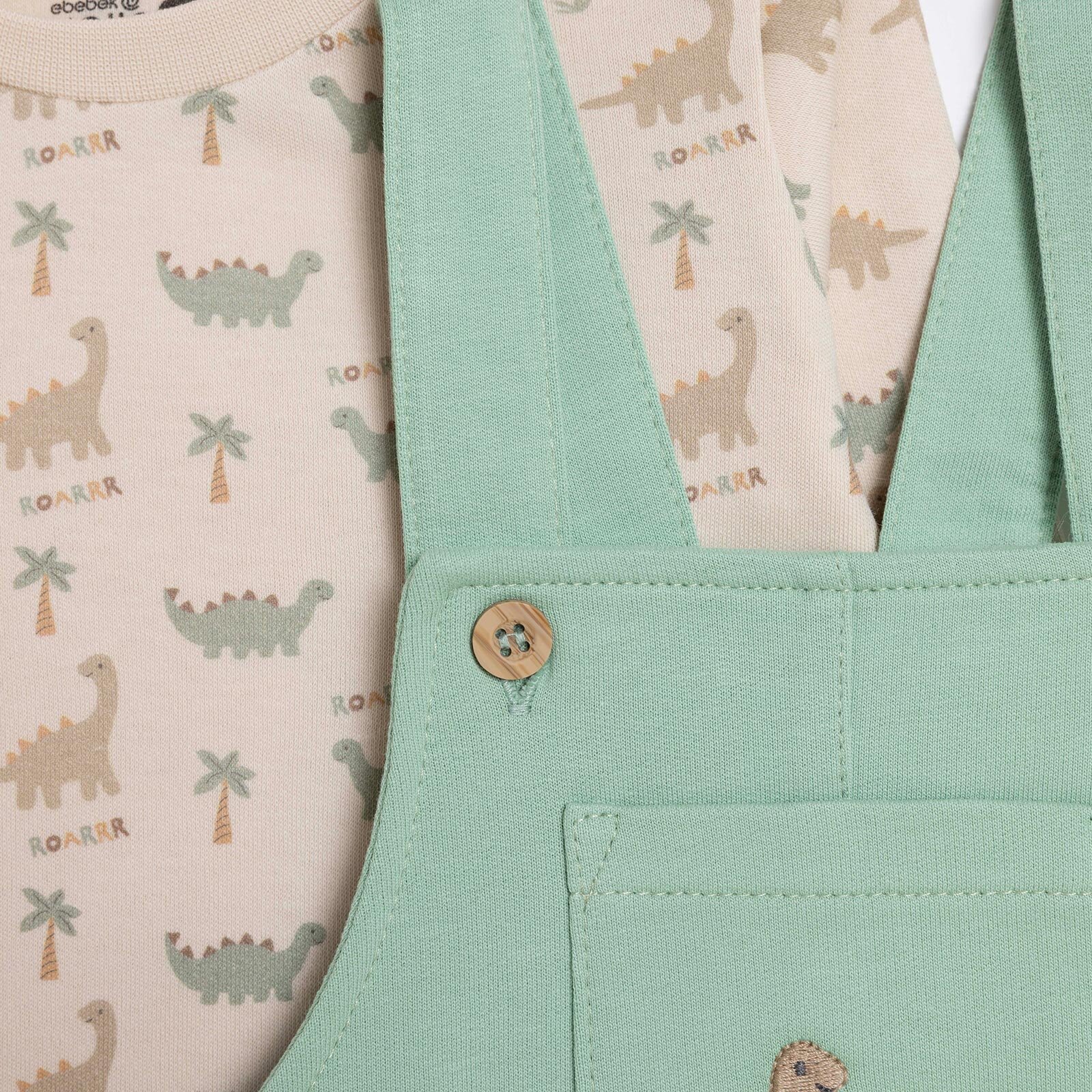 Yenidoğan Dino Salopet-Tshirt