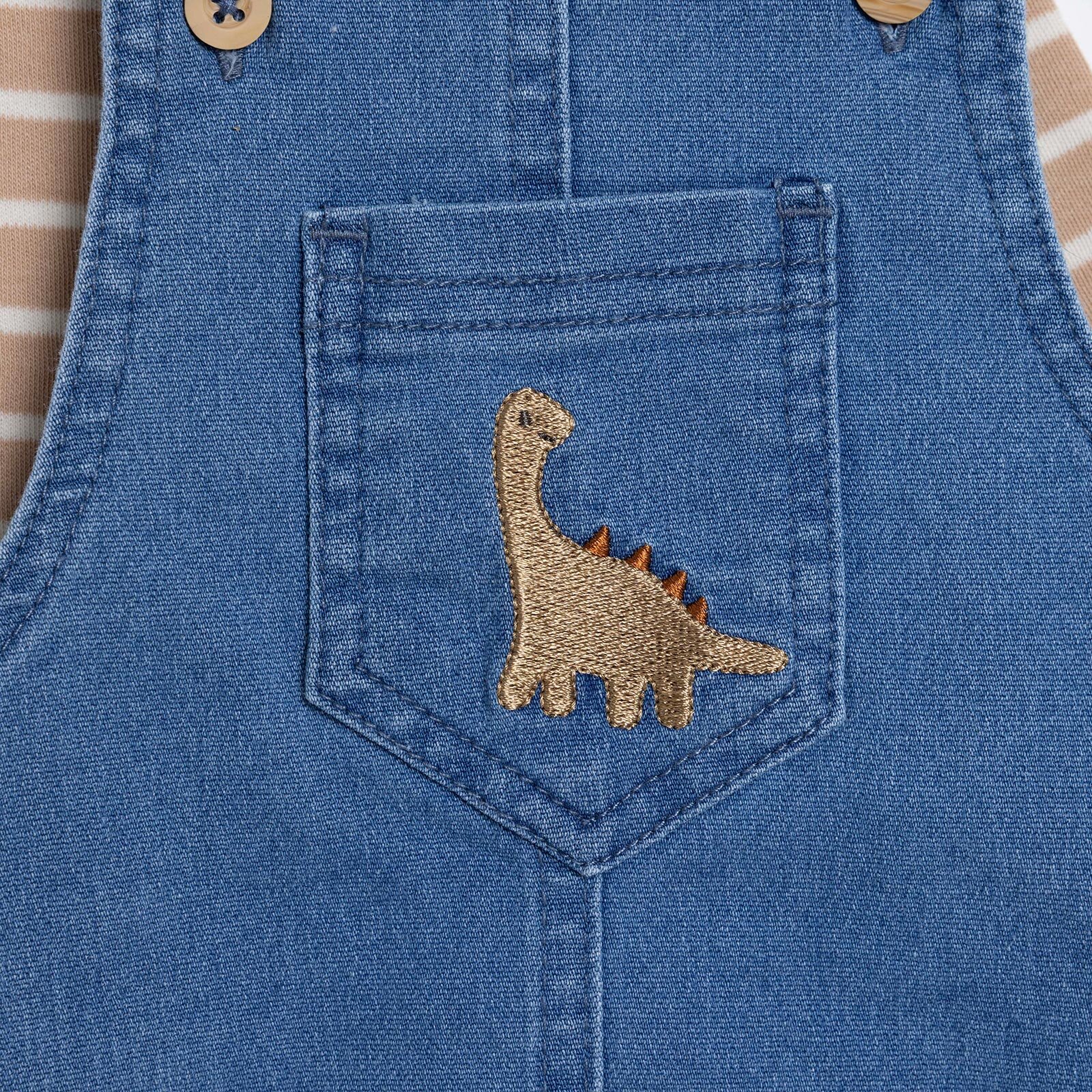 Yenidoğan Dino Salopet-Tshirt