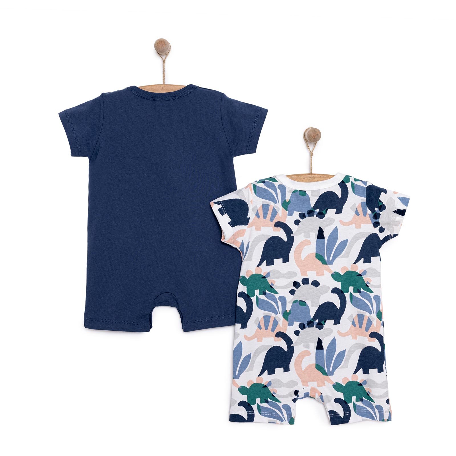 Yenidoğan Erkek 2li Kısa Tulum Erkek Bebek