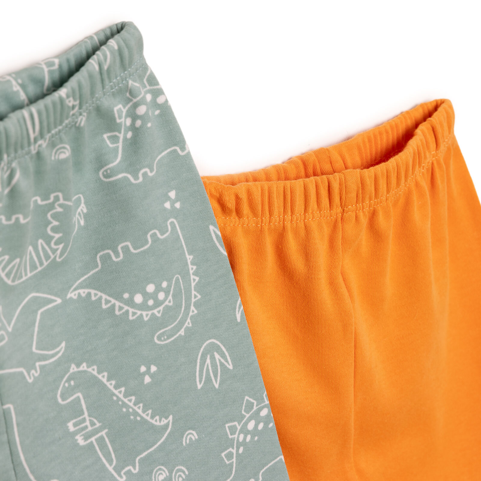 Erkek Bebek 2'li  Nakışlı Patikli Alt İnterlok Hayvan Figürlü Turuncu