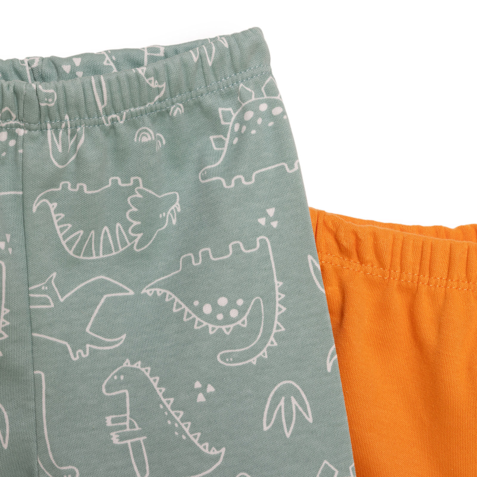 Erkek Bebek 2'li  Nakışlı Patikli Alt İnterlok Hayvan Figürlü Turuncu