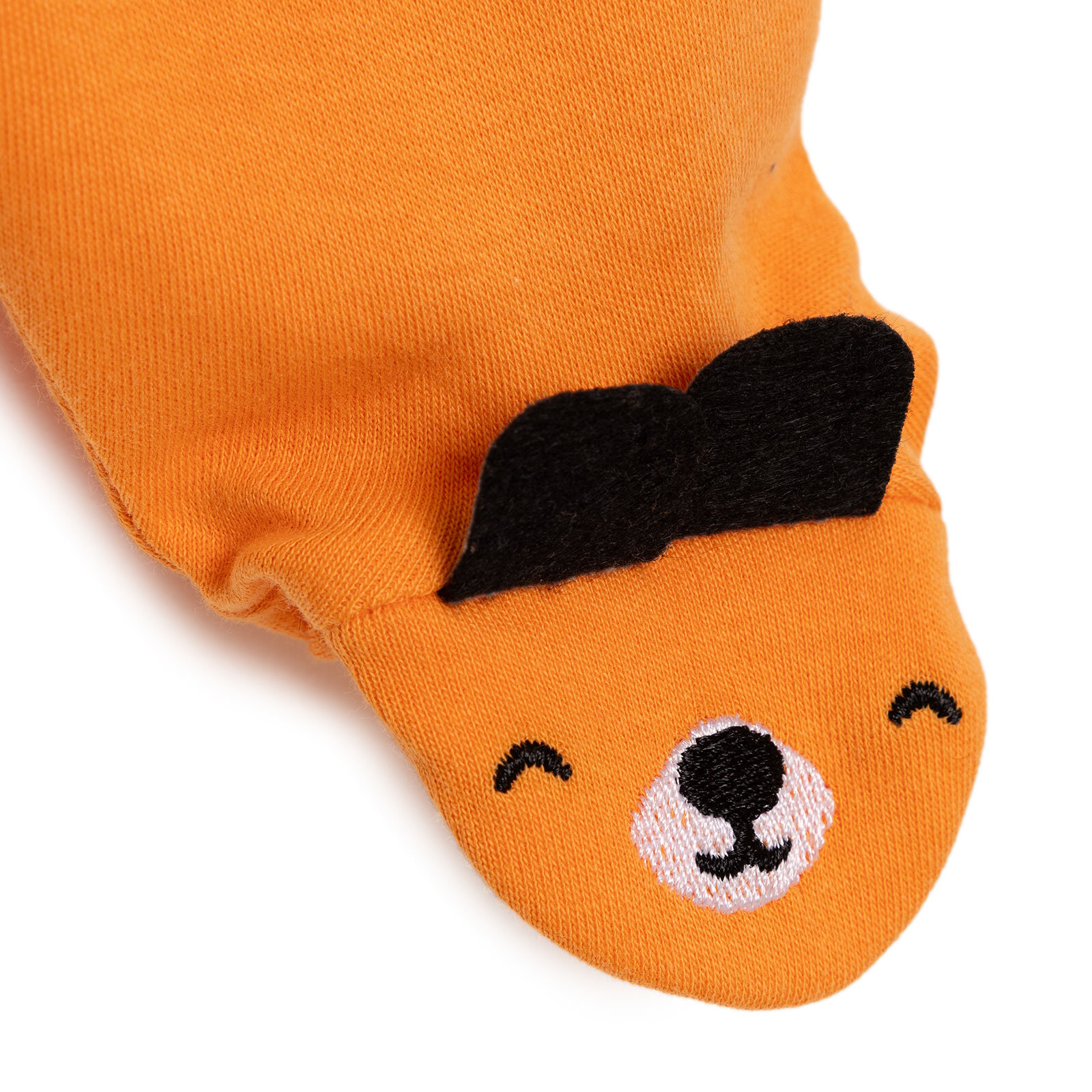 Erkek Bebek 2'li  Nakışlı Patikli Alt İnterlok Hayvan Figürlü Turuncu