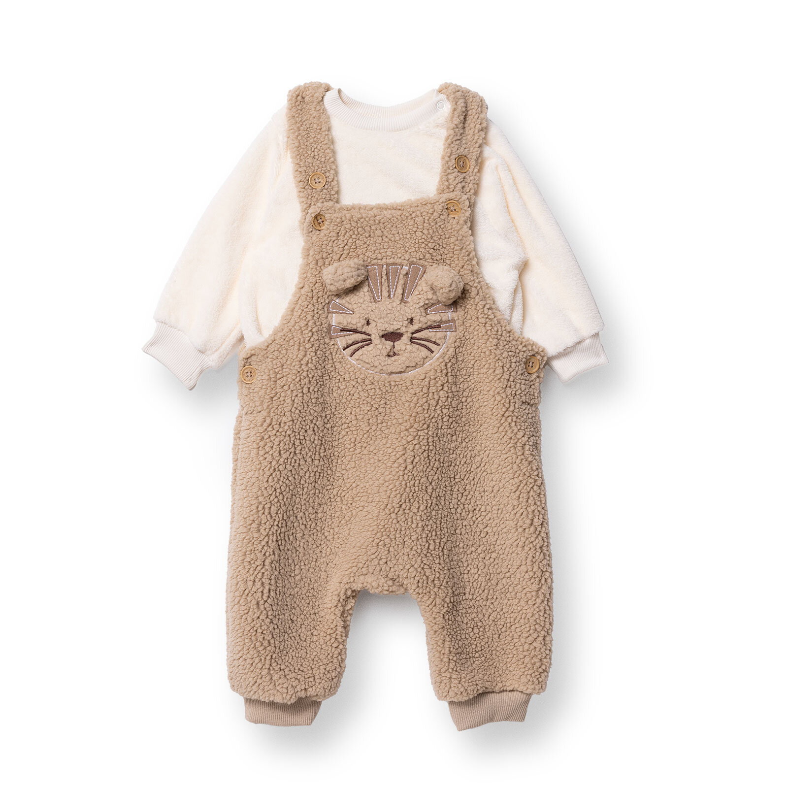 Yenidoğan Erkek Bebek Salopet-Sweatshirt Düğmeli Modelli Yaka Uzun Kol Patiksiz Yenidoğan Erkek Bebek Salopet-Sweatshirt Düğmeli Modelli Yaka Uzun Kol Patiksiz