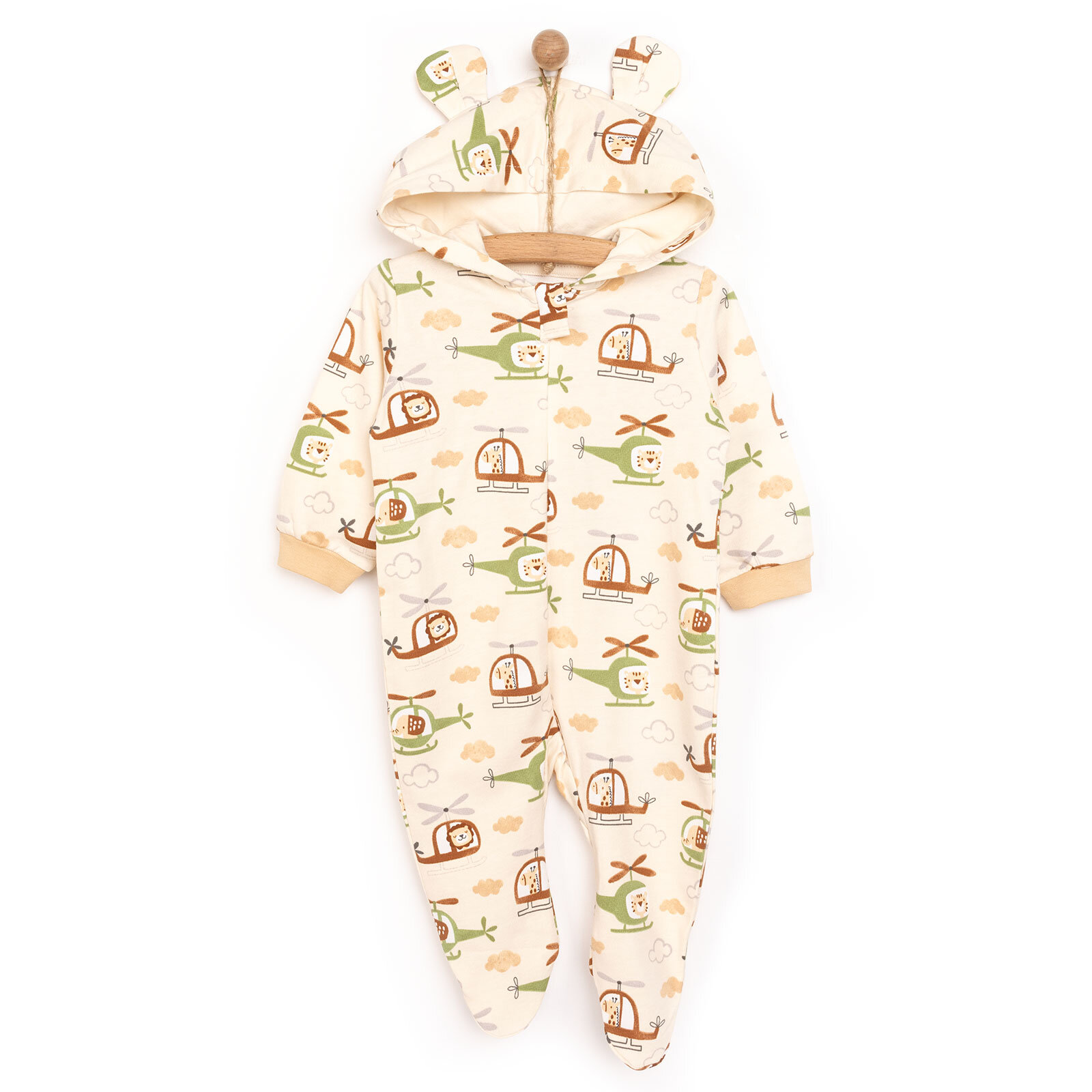 Yenidoğan Erkek Kapüşonlu Tulum Erkek Bebek