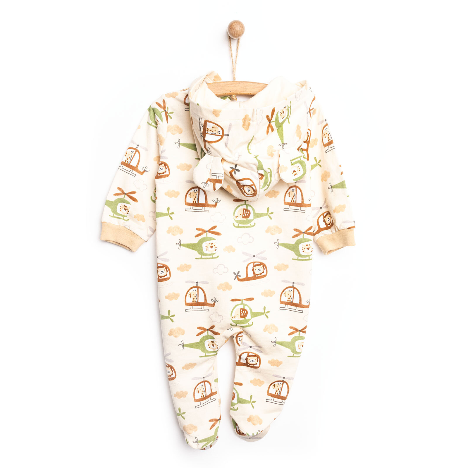 Yenidoğan Erkek Kapüşonlu Tulum Erkek Bebek