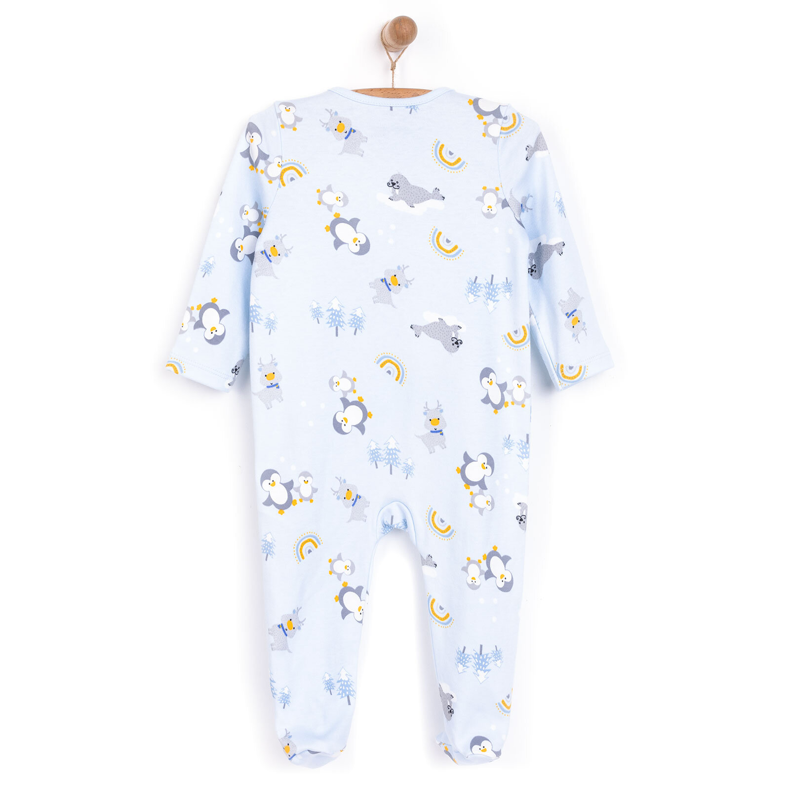 Erkek Bebek Yenidoğan Patikli Tulum %100 Pamuk Fermuarlı Açık Mavi Erkek Bebek Yenidoğan Patikli Tulum %100 Pamuk Fermuarlı Açık Mavi