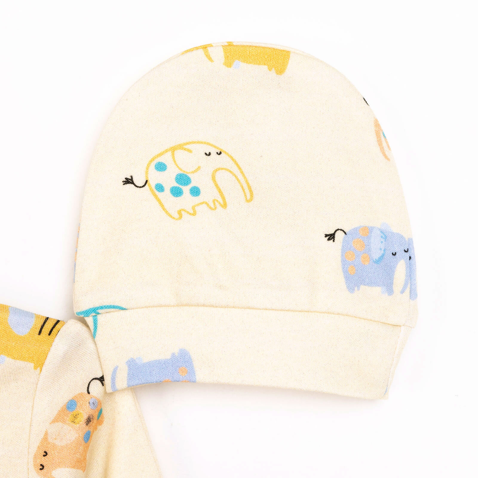 Yenidoğan Fil Baskılı Erkek Tulum-Şapka Erkek Bebek Yenidoğan Fil Baskılı Erkek Tulum-Şapka Erkek Bebek