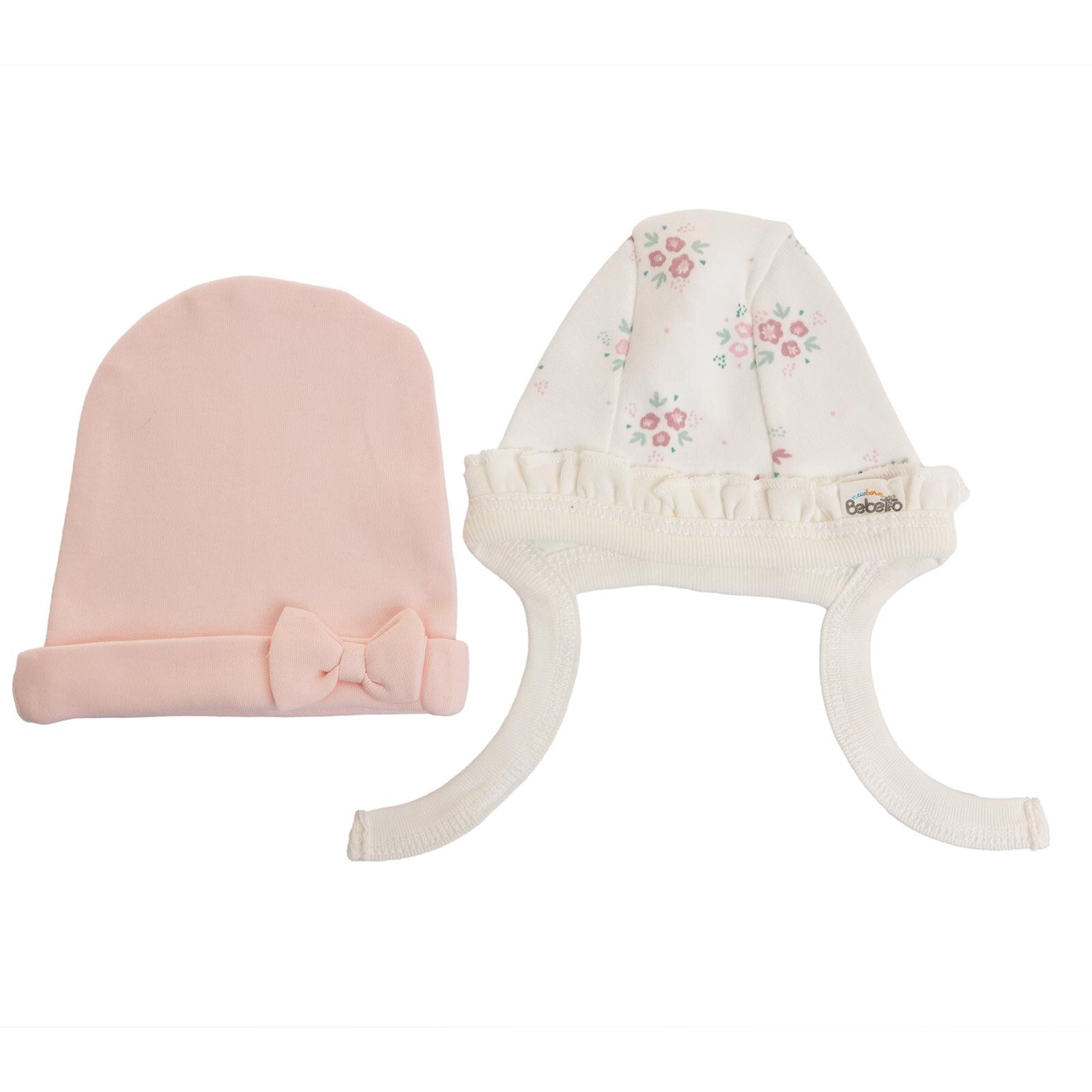 Yenidoğan Flowers 2'li Şapka Kız Bebek Yenidoğan Flowers 2'li Şapka Kız Bebek