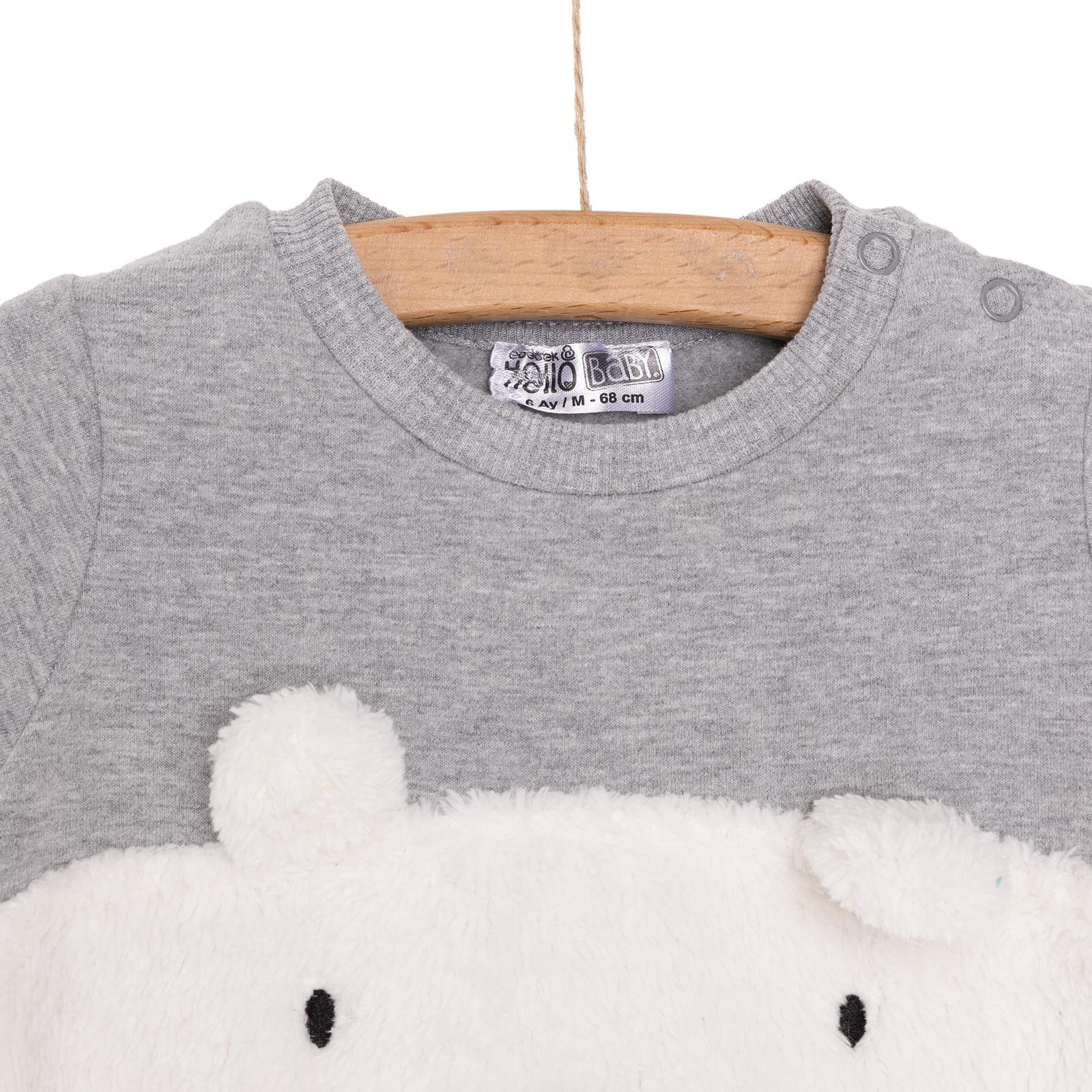 Unisex Yenidoğan Patikli Tulum İki İplik Ayı Fügürlü Peluş Çıtçıtlı Bisiklet Yaka Uzun Kol Unisex Yenidoğan Patikli Tulum İki İplik Ayı Fügürlü Peluş Çıtçıtlı Bisiklet Yaka Uzun Kol