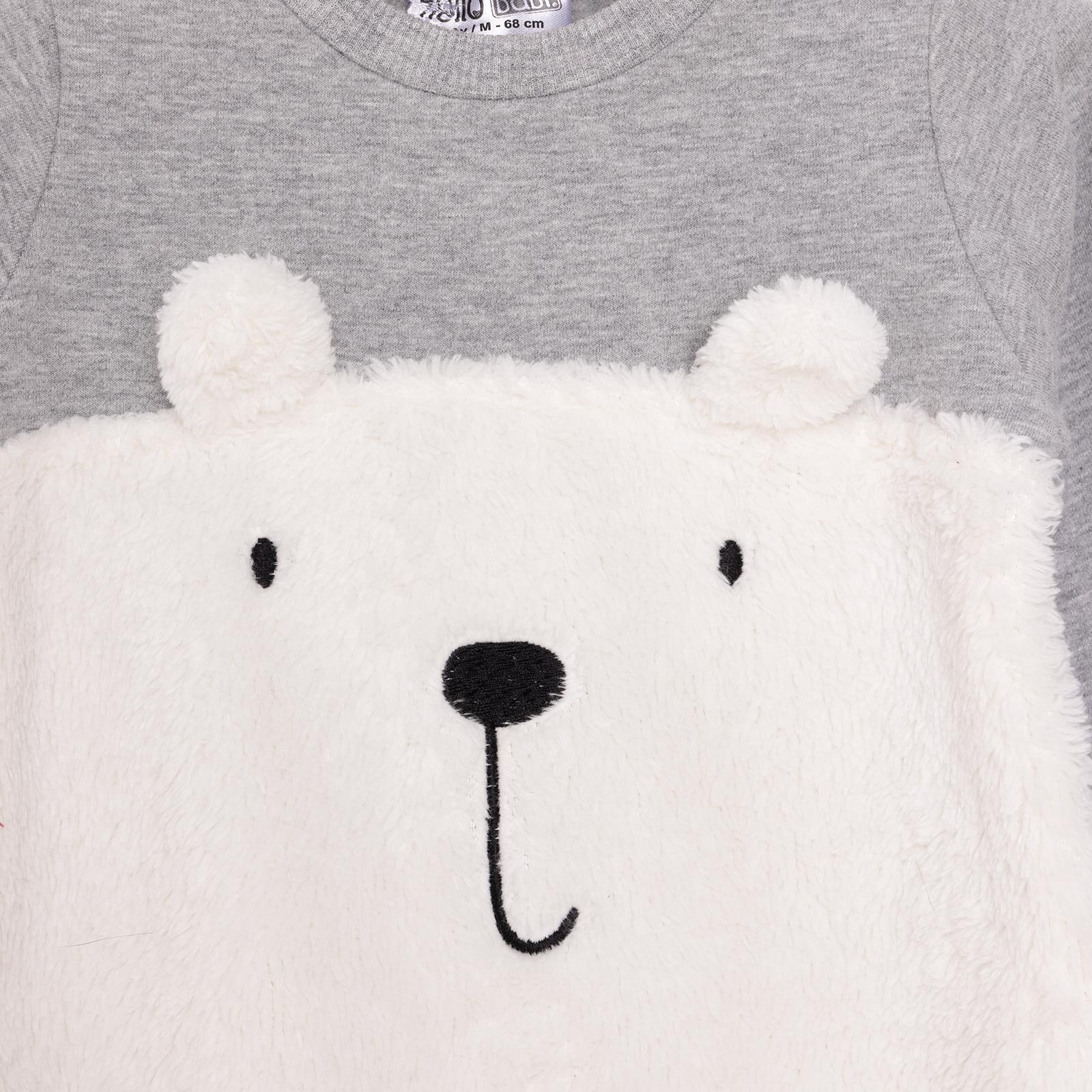 Unisex Yenidoğan Patikli Tulum İki İplik Ayı Fügürlü Peluş Çıtçıtlı Bisiklet Yaka Uzun Kol Unisex Yenidoğan Patikli Tulum İki İplik Ayı Fügürlü Peluş Çıtçıtlı Bisiklet Yaka Uzun Kol