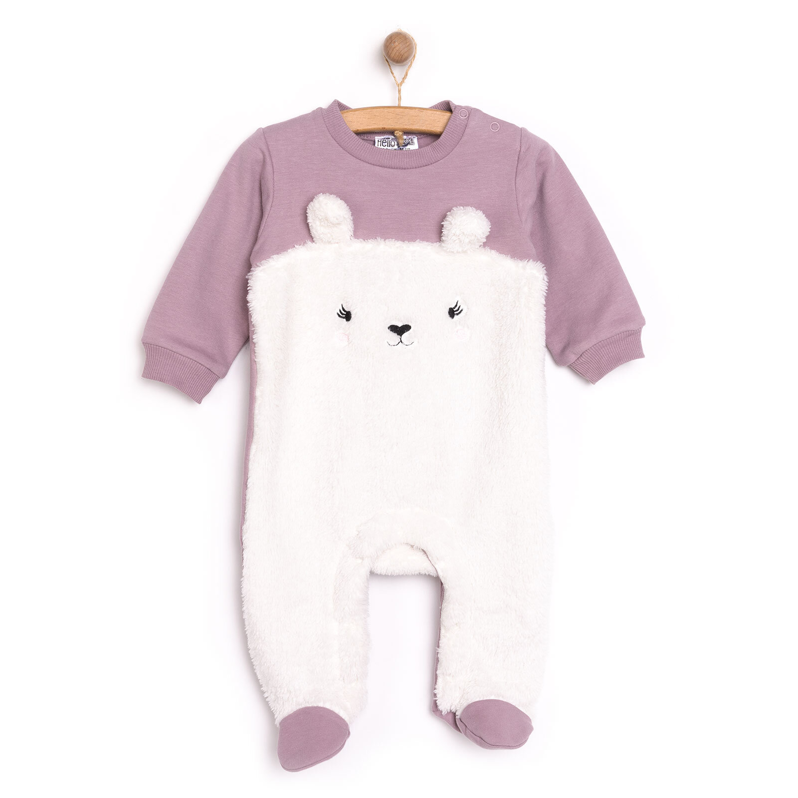 Unisex Yenidoğan Patikli Tulum İki İplik Ayı Fügürlü Peluş Çıtçıtlı Bisiklet Yaka Uzun Kol Unisex Yenidoğan Patikli Tulum İki İplik Ayı Fügürlü Peluş Çıtçıtlı Bisiklet Yaka Uzun Kol