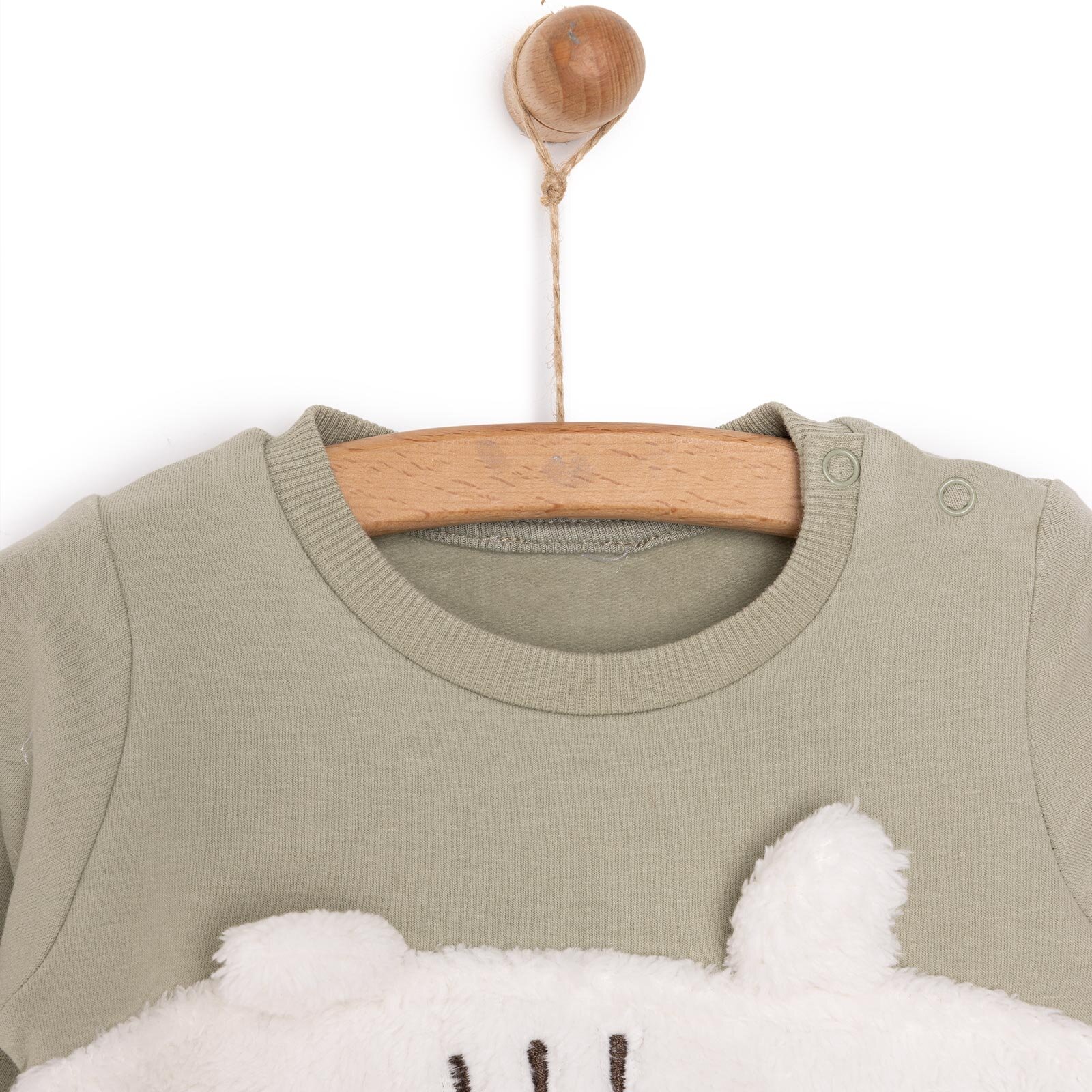 Unisex Yenidoğan Patikli Tulum İki İplik Ayı Fügürlü Peluş Çıtçıtlı Bisiklet Yaka Uzun Kol Unisex Yenidoğan Patikli Tulum İki İplik Ayı Fügürlü Peluş Çıtçıtlı Bisiklet Yaka Uzun Kol