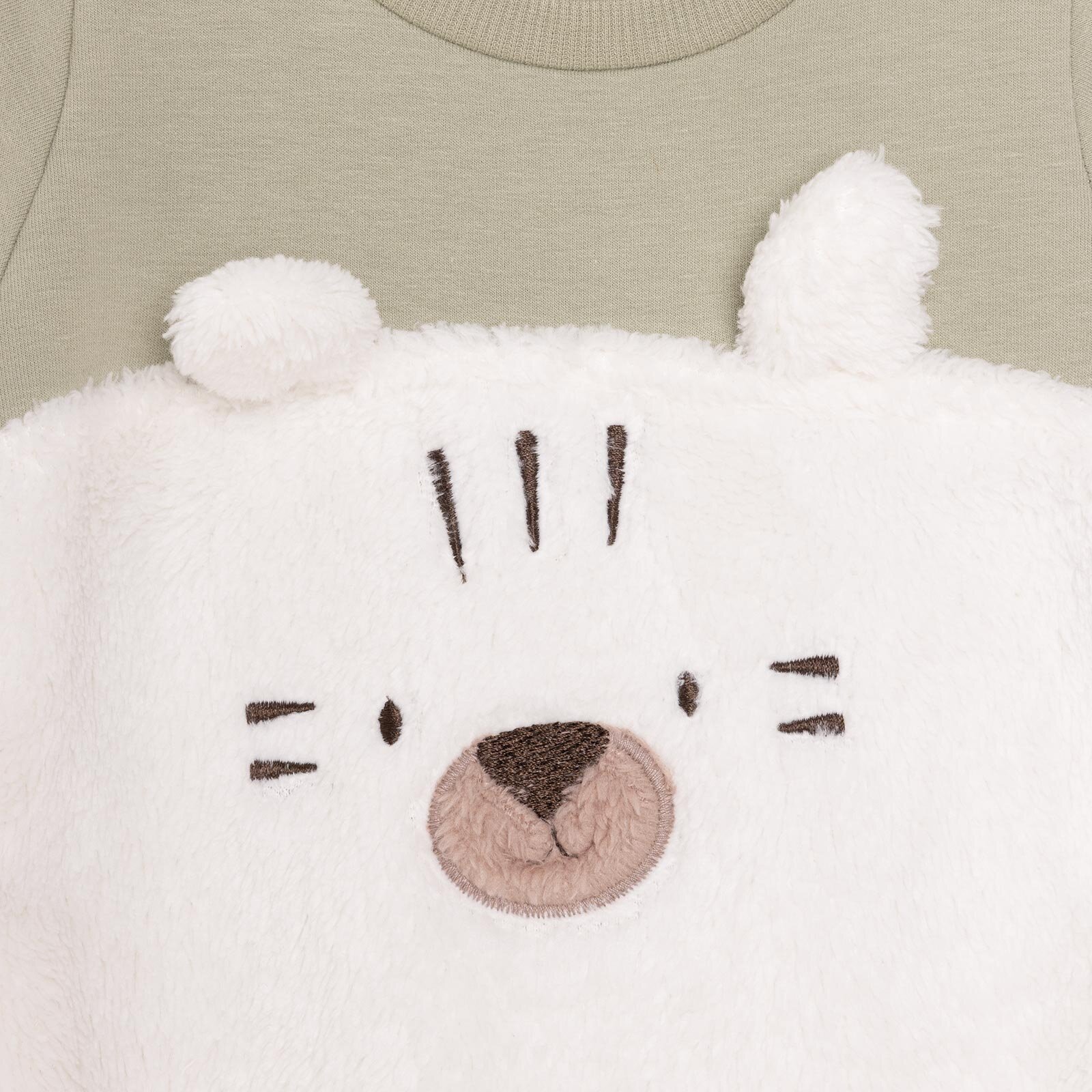 Unisex Yenidoğan Patikli Tulum İki İplik Ayı Fügürlü Peluş Çıtçıtlı Bisiklet Yaka Uzun Kol Unisex Yenidoğan Patikli Tulum İki İplik Ayı Fügürlü Peluş Çıtçıtlı Bisiklet Yaka Uzun Kol