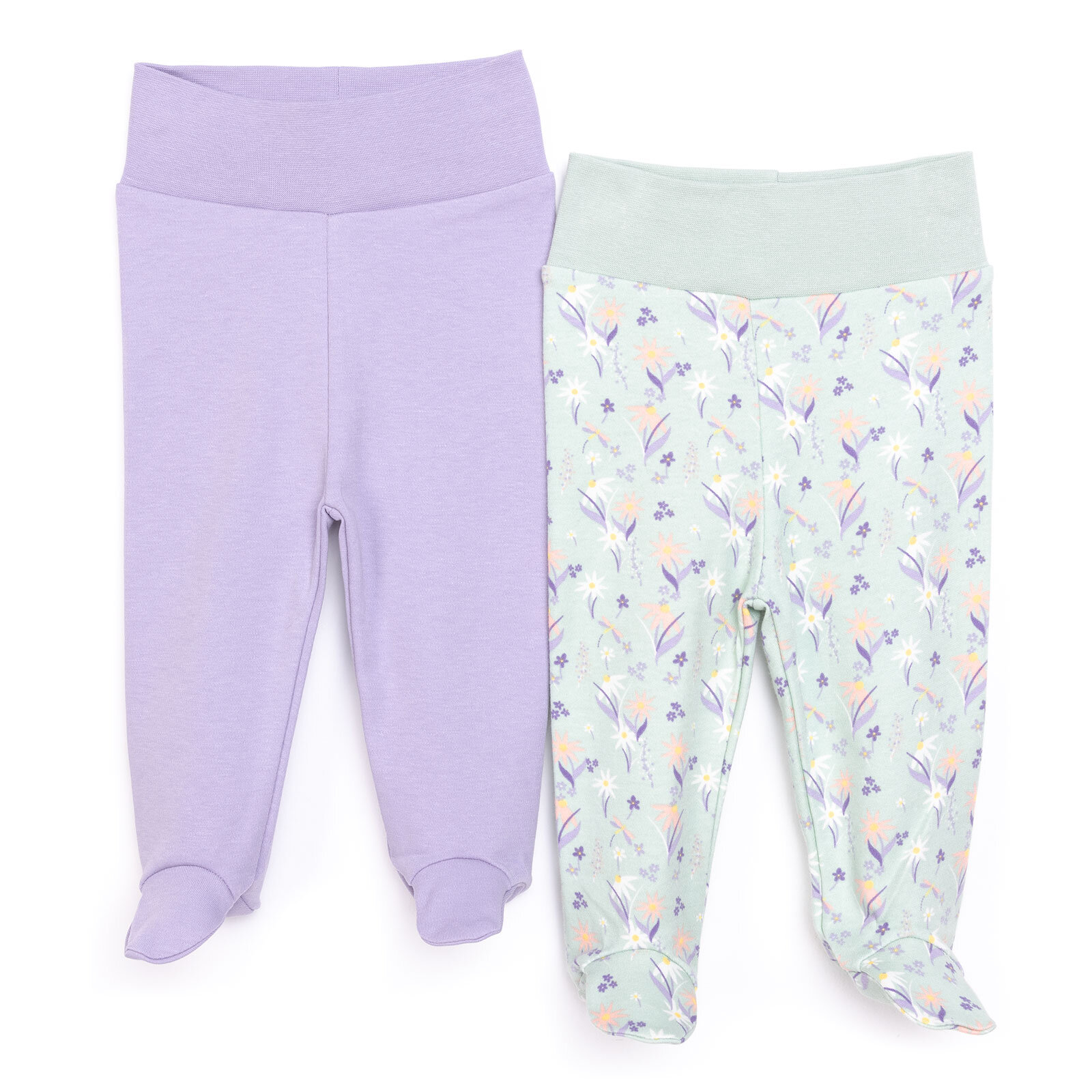 Yenidoğan Geniş Bel Güneş Desenli  2li Patikli Alt Kız Bebek