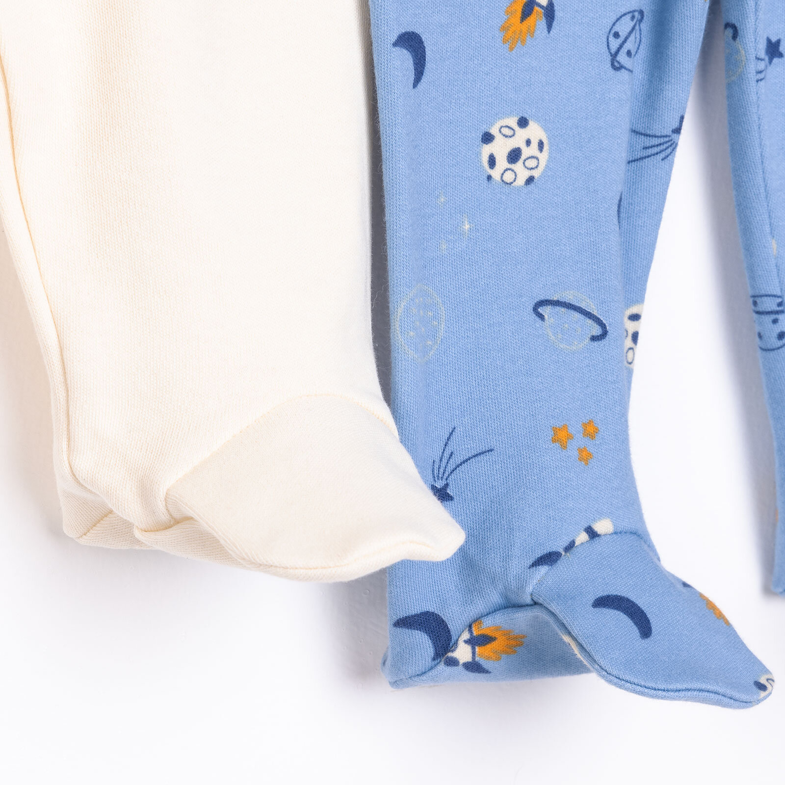 Yenidoğan Geniş Bel Zürafa Desenli 2li Patikli Alt Erkek Bebek