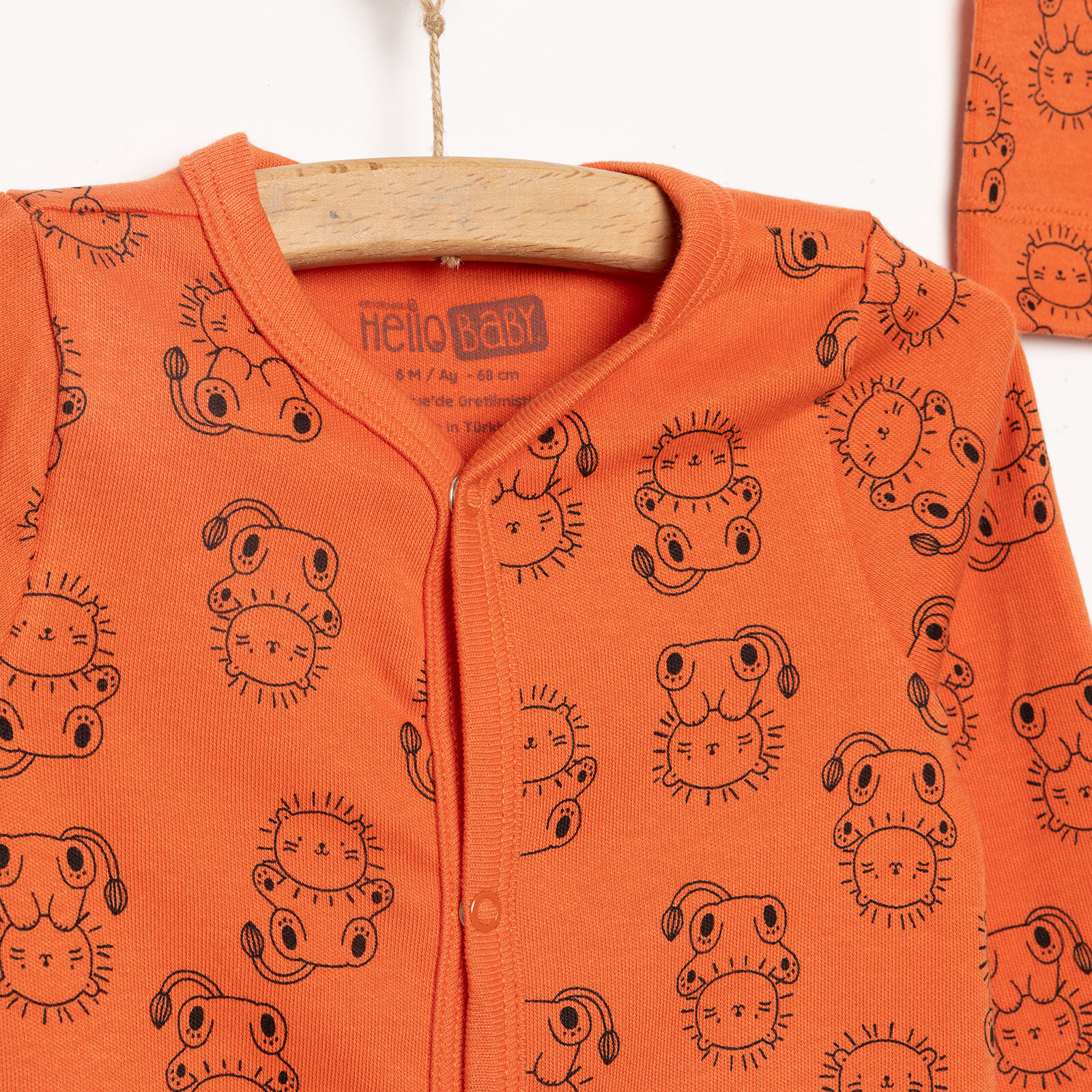 Yenidoğan Hayvanlar Baskılı Erkek Tulum-Şapka Erkek Bebek