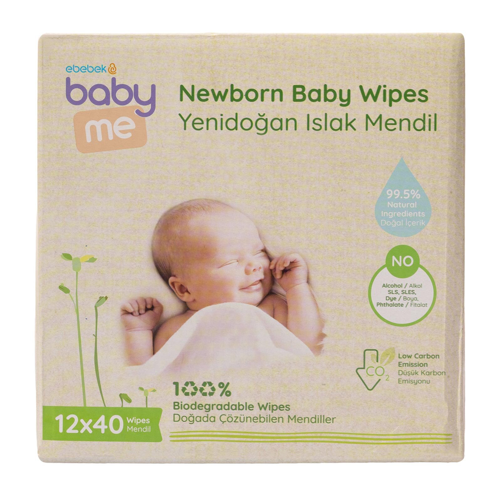 Yenidoğan Islak Mendil 12x40 Adet Çözünebilir