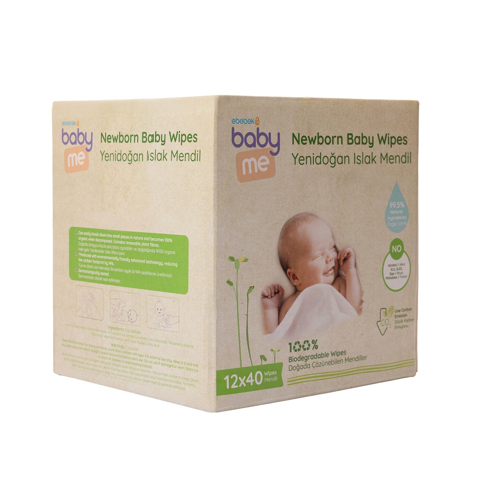 Yenidoğan Islak Mendil 12x40 Adet Çözünebilir