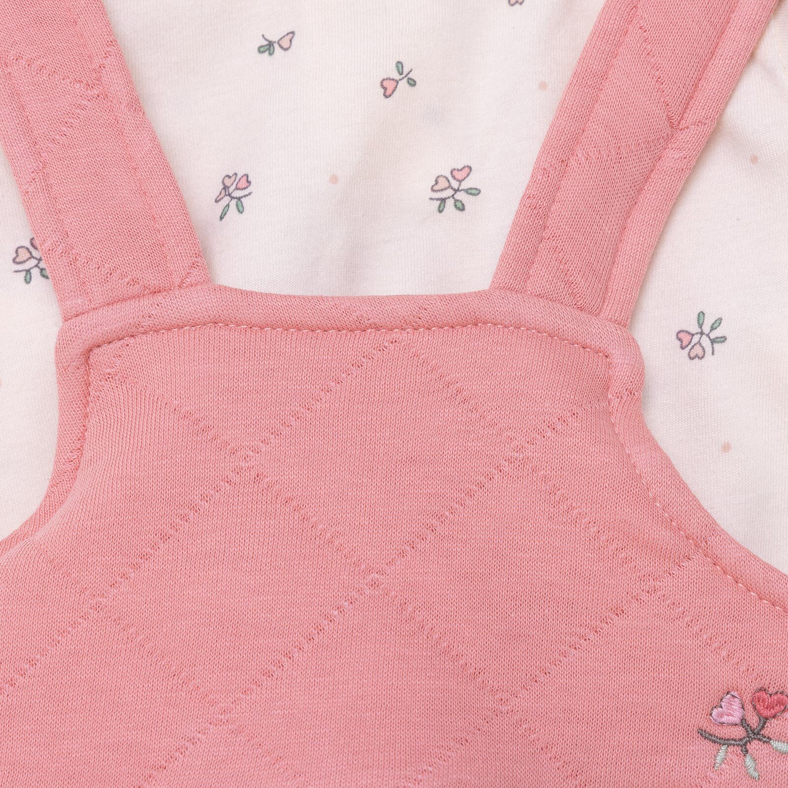 Kız Bebek Yenidoğan Jile-Sweatshirt Petite Fleurs Bebe Yaka Uzun Kol