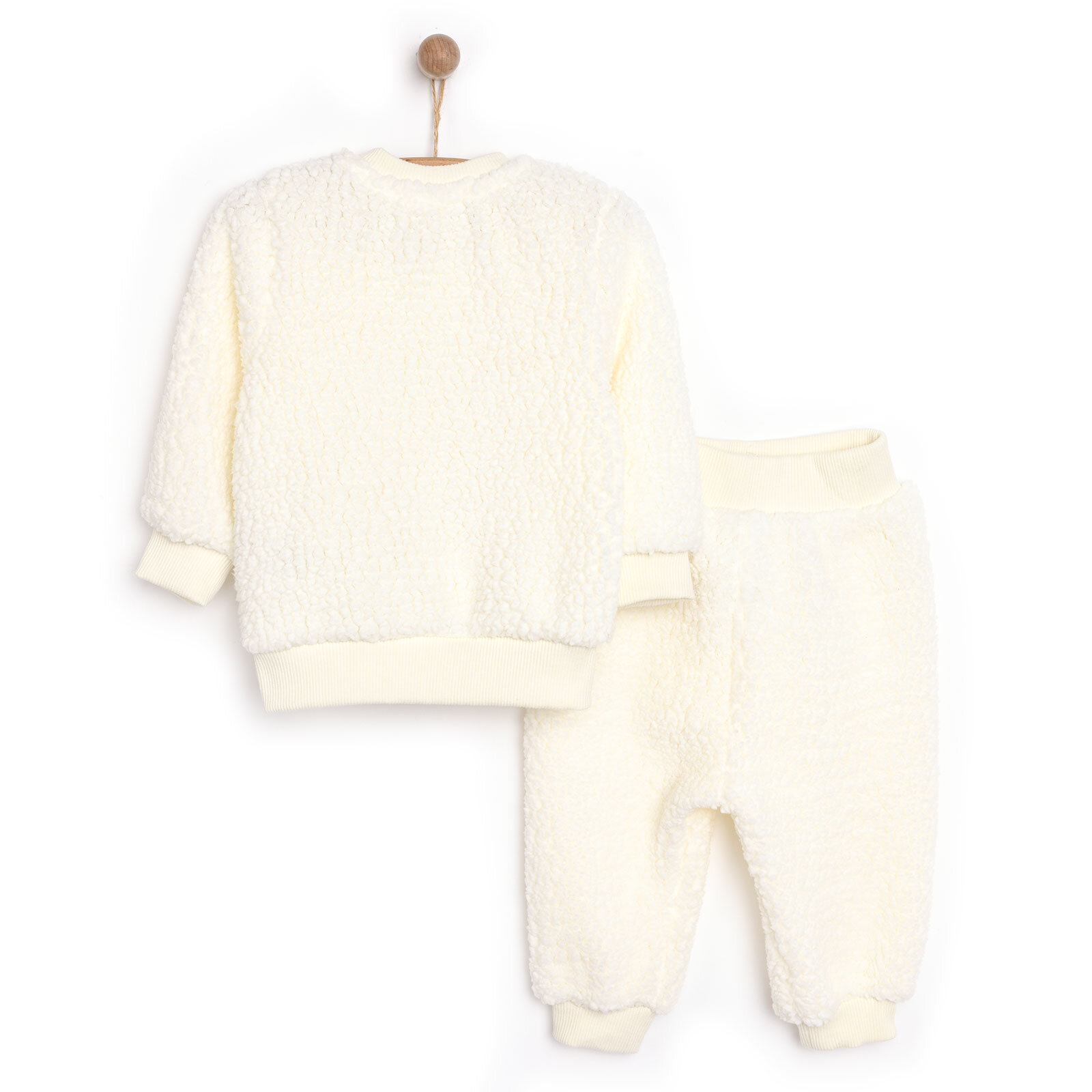 Yenidoğan Kadife Sweatshirt-Patiksiz Alt 2li Takım Kız Bebek