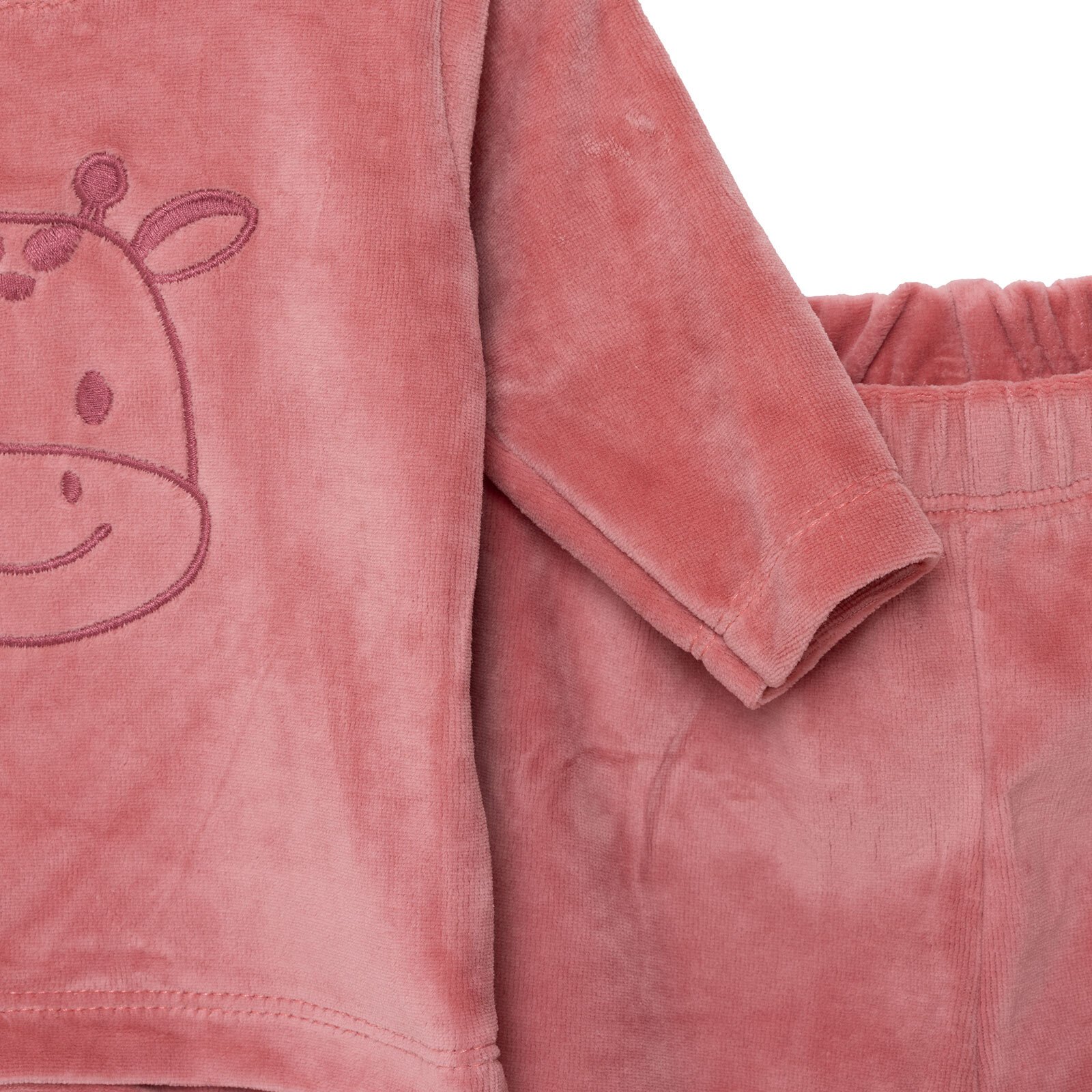 Yenidoğan Kadife Tshirt-Patikli Alt Kız Bebek