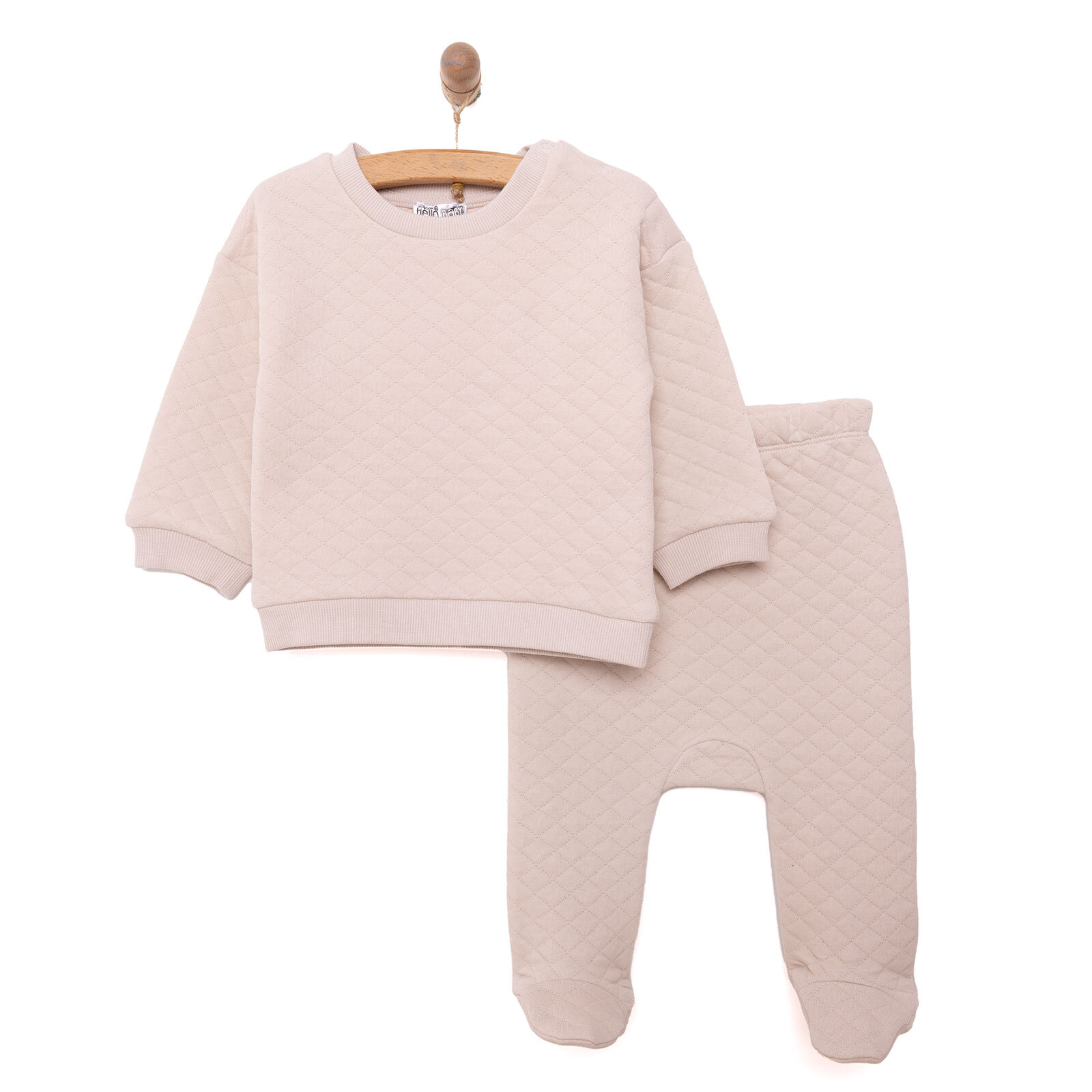 Yenidoğan Kapitone Sweatshirt-Patikli Alt 2li Takım Unisex Yenidoğan Kapitone Sweatshirt-Patikli Alt 2li Takım Unisex