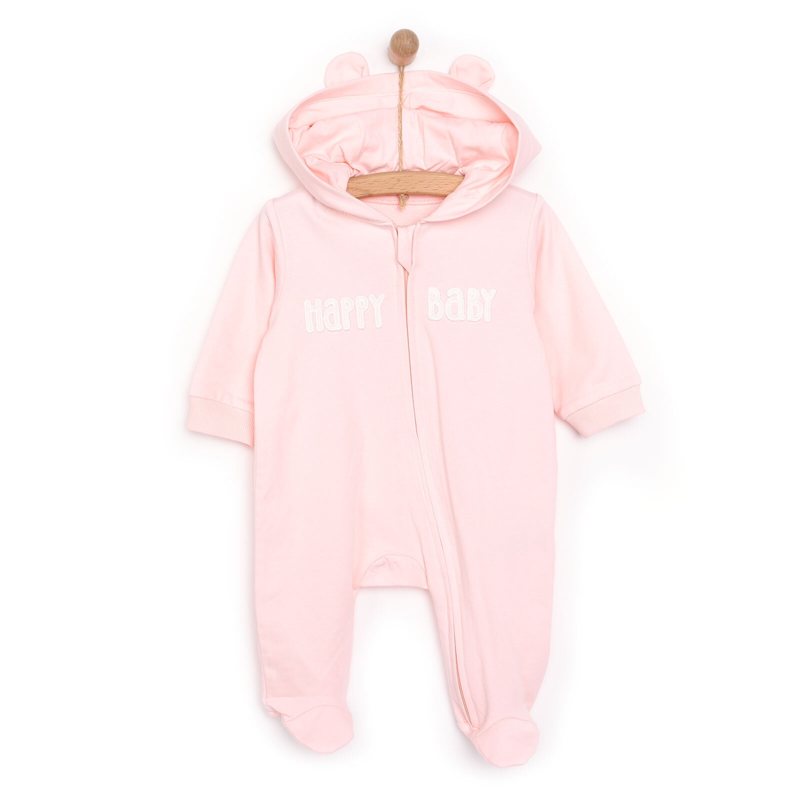 Yenidoğan Kapüşonlu Tulum Kız Bebek