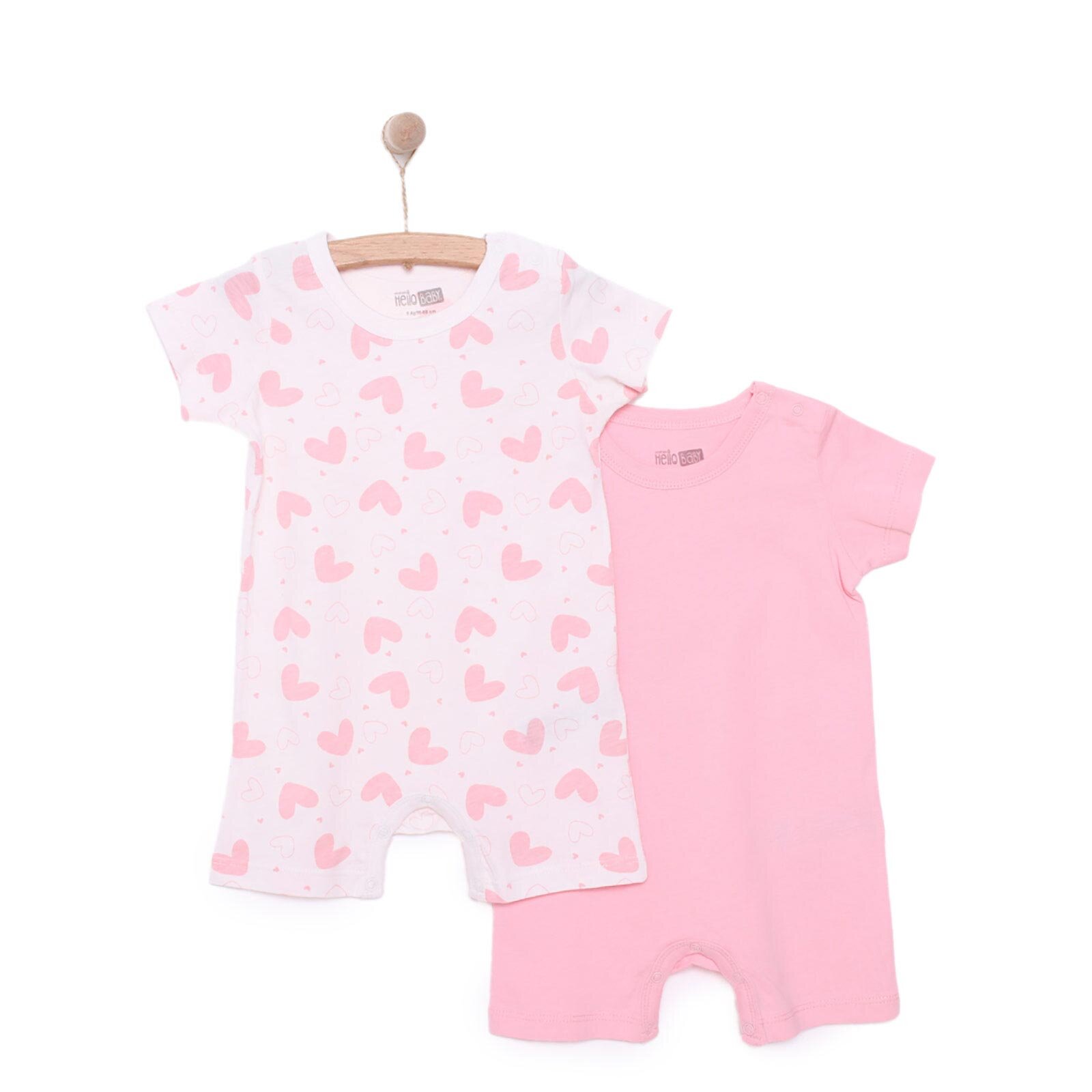 Yenidoğan Kız 2li Kısa Tulum Kız Bebek