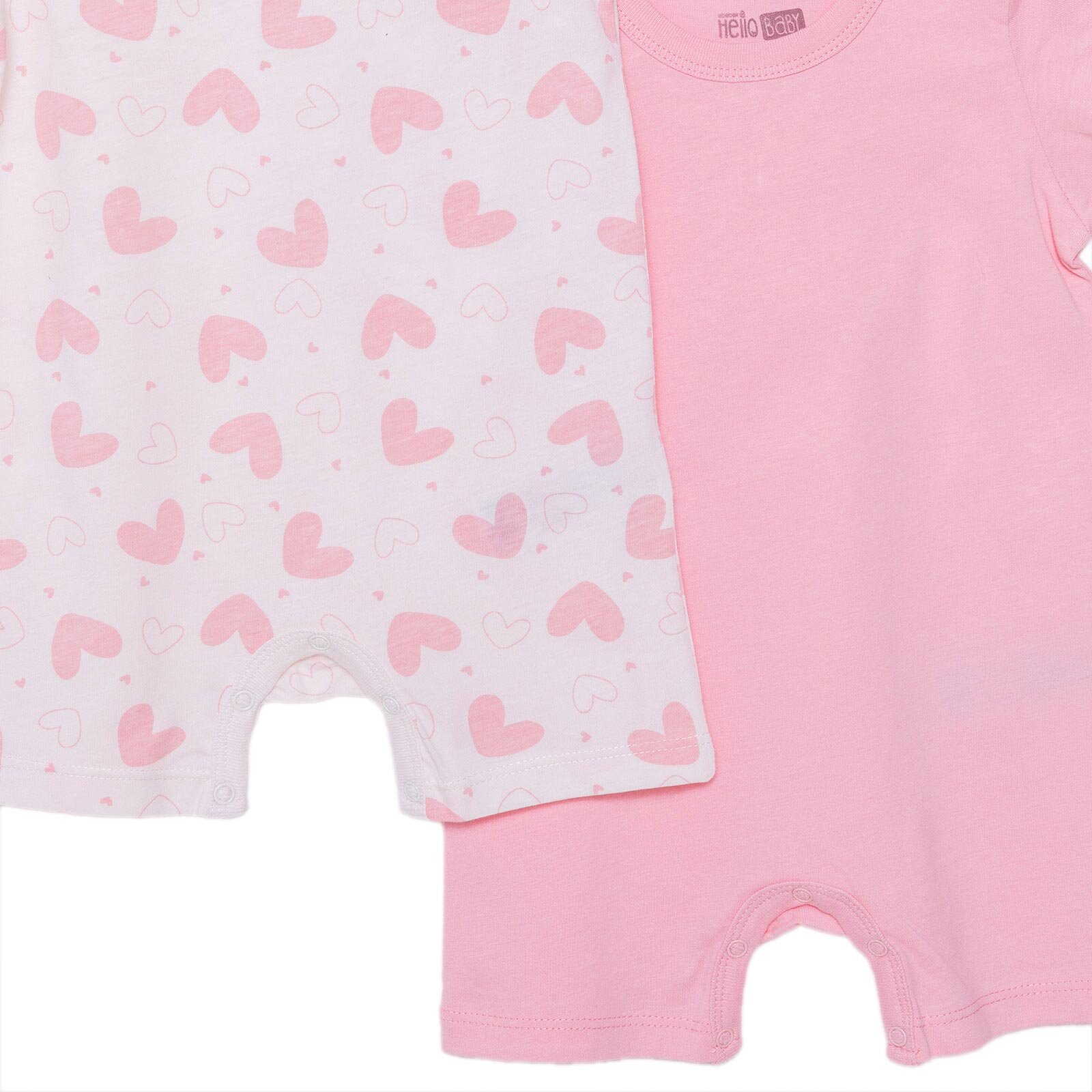 Yenidoğan Kız 2li Kısa Tulum Kız Bebek