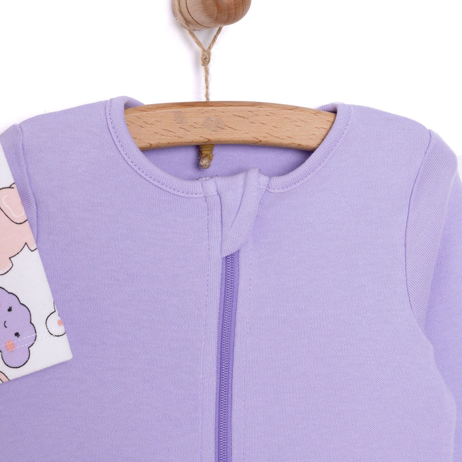 Kız Bebek Yenidoğan 2'li Patikli Tulum %100 Pamuk Fermuarlı Bisiklet Yaka Uzun Kol Ekru Kız Bebek Yenidoğan 2'li Patikli Tulum %100 Pamuk Fermuarlı Bisiklet Yaka Uzun Kol Ekru