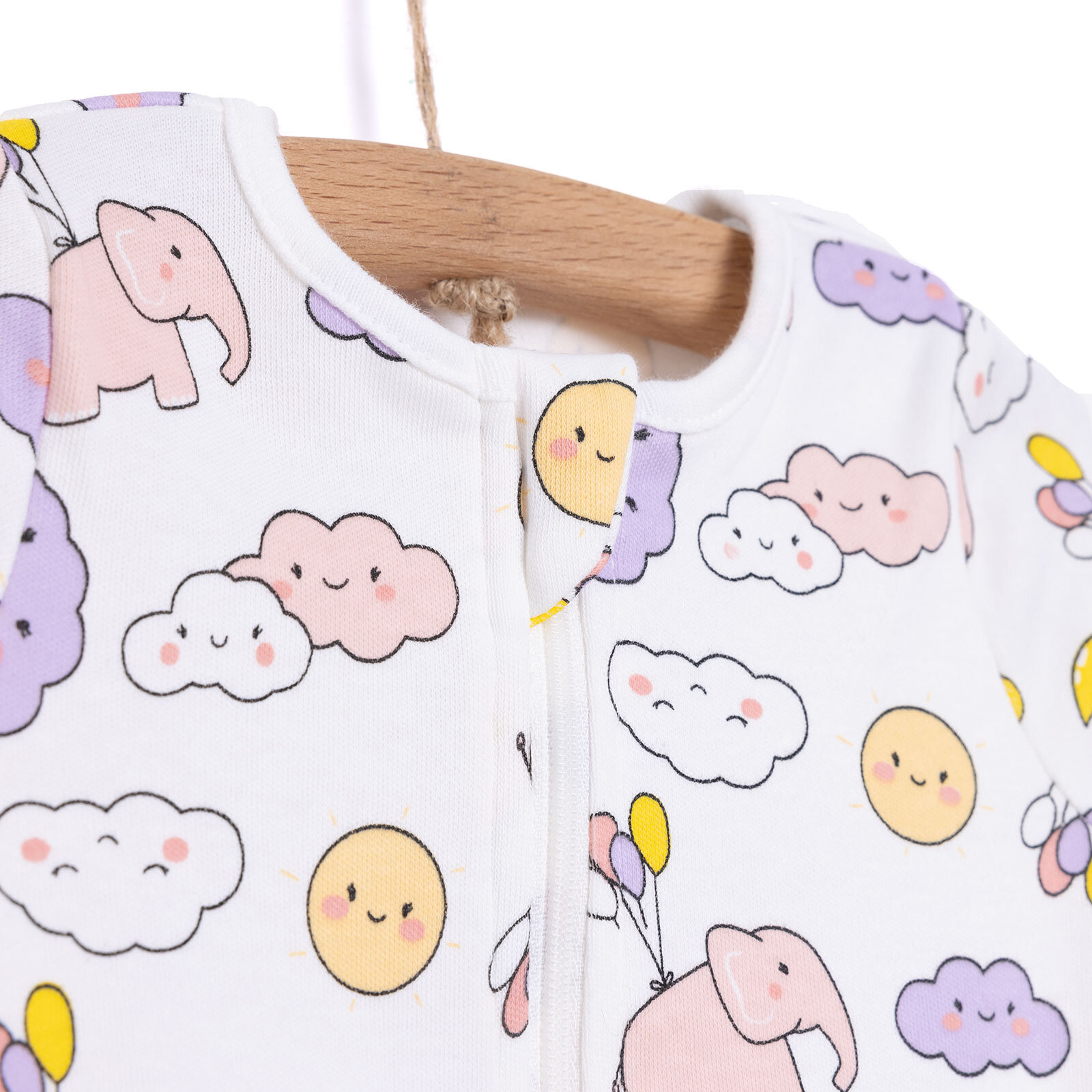 Kız Bebek Yenidoğan 2'li Patikli Tulum %100 Pamuk Fermuarlı Bisiklet Yaka Uzun Kol Ekru Kız Bebek Yenidoğan 2'li Patikli Tulum %100 Pamuk Fermuarlı Bisiklet Yaka Uzun Kol Ekru