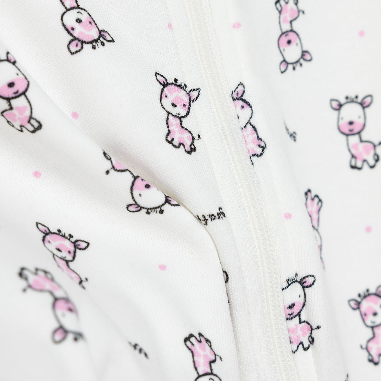 Kız Bebek 2'li Yenidoğan Patikli Tulum %100 Kumaş Fermuarlı Bisiklet Yaka Uzun Kol Pembe