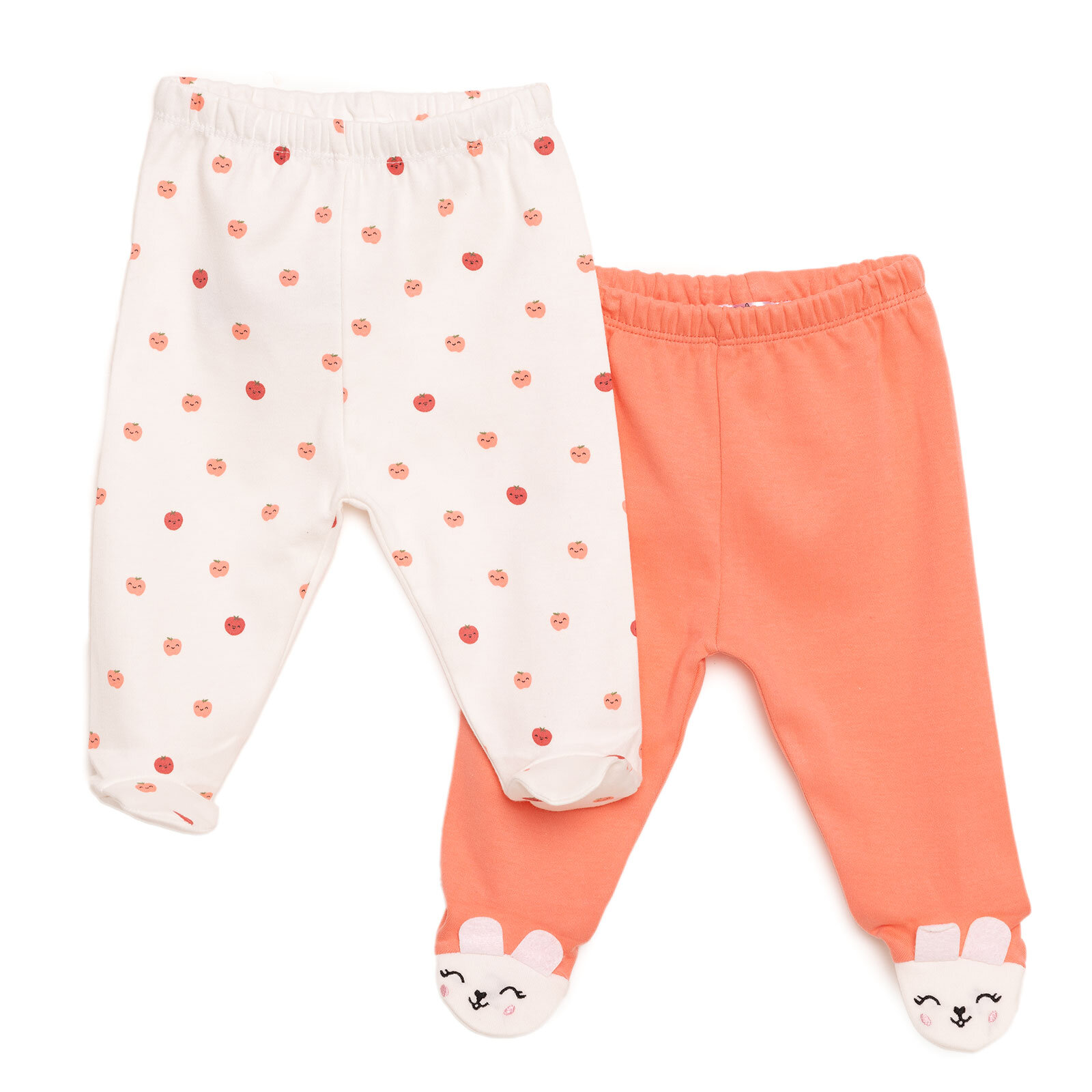 Yenidoğan Kız Bebek Hayvan Figür Nakışlı 2li Patikli Alt Kız Bebek