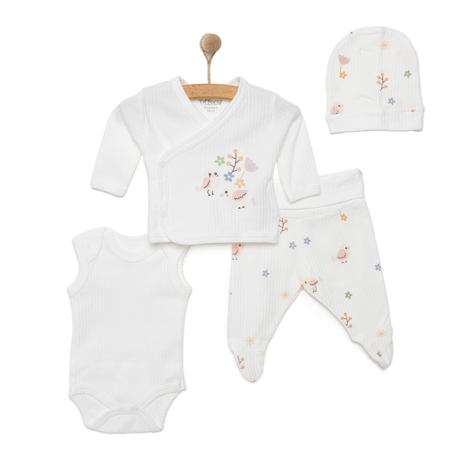 Yenidoğan Kız Kuş Desenli Prematüre Set Kız Bebek Yenidoğan Kız Kuş Desenli Prematüre Set Kız Bebek