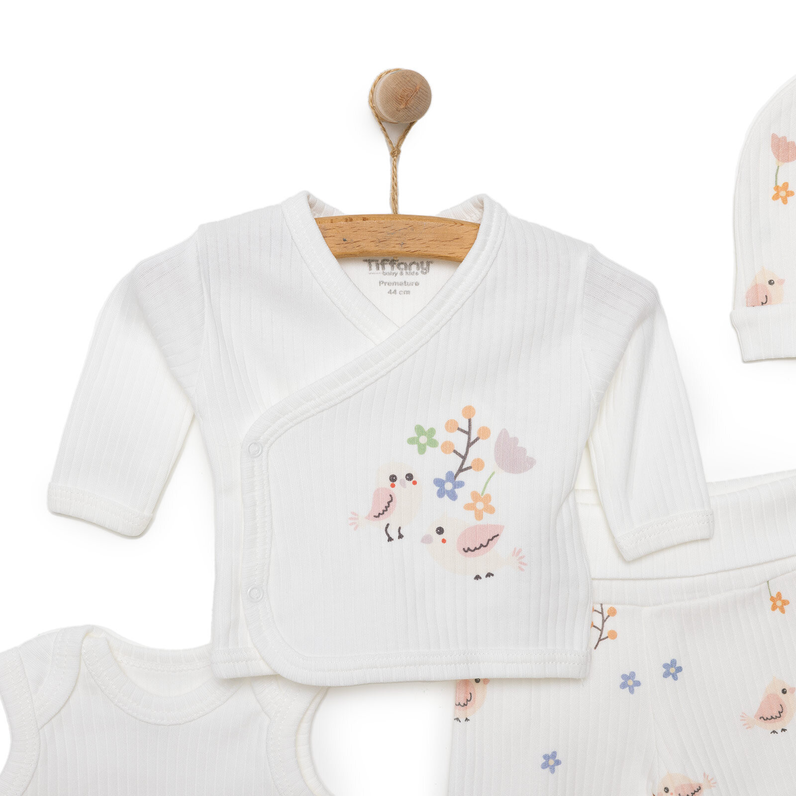 Yenidoğan Kız Kuş Desenli Prematüre Set Kız Bebek Yenidoğan Kız Kuş Desenli Prematüre Set Kız Bebek