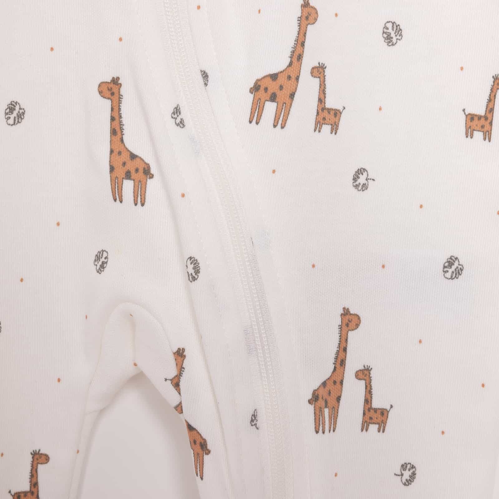 Kız Bebek Yenidoğan Patikli Tulum %100 Pamuk Fermuarlı Bisiklet Yaka Uzun Kol Ekru Kız Bebek Yenidoğan Patikli Tulum %100 Pamuk Fermuarlı Bisiklet Yaka Uzun Kol Ekru