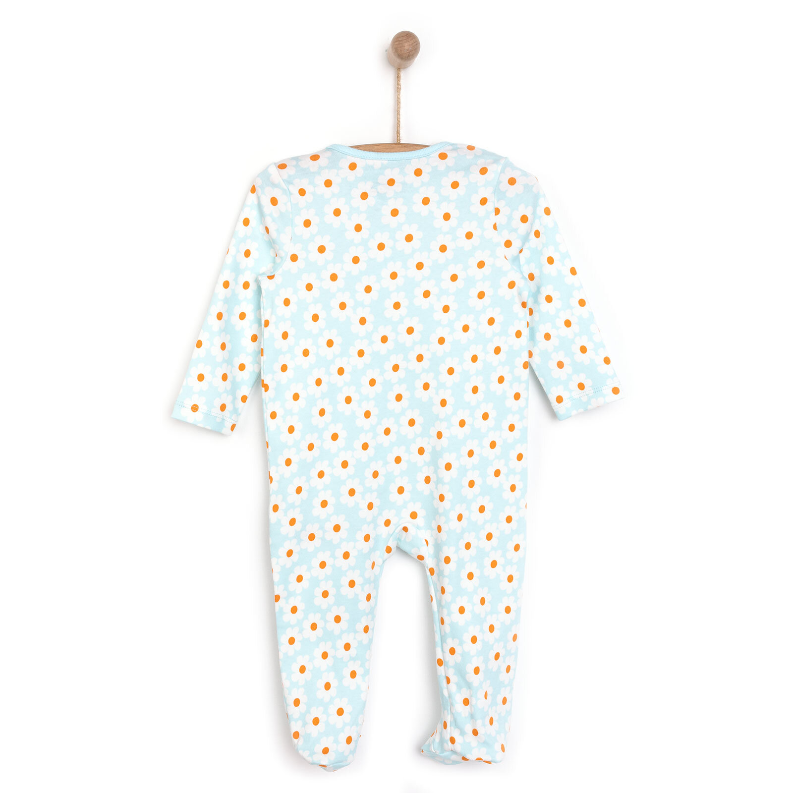 Kız Bebek Yenidoğan Patikli Tulum %100 Pamuk Fermuarlı Bisiklet Yaka Uzun Kol Açık Mavi Kız Bebek Yenidoğan Patikli Tulum %100 Pamuk Fermuarlı Bisiklet Yaka Uzun Kol Açık Mavi