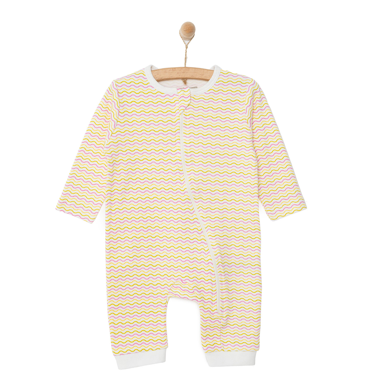 Kız Bebek Yenidoğan Patiksiz Tulum %100 Pamuk Fermuarlı Bisiklet Yaka Uzun Kol Ekru Kız Bebek Yenidoğan Patiksiz Tulum %100 Pamuk Fermuarlı Bisiklet Yaka Uzun Kol Ekru