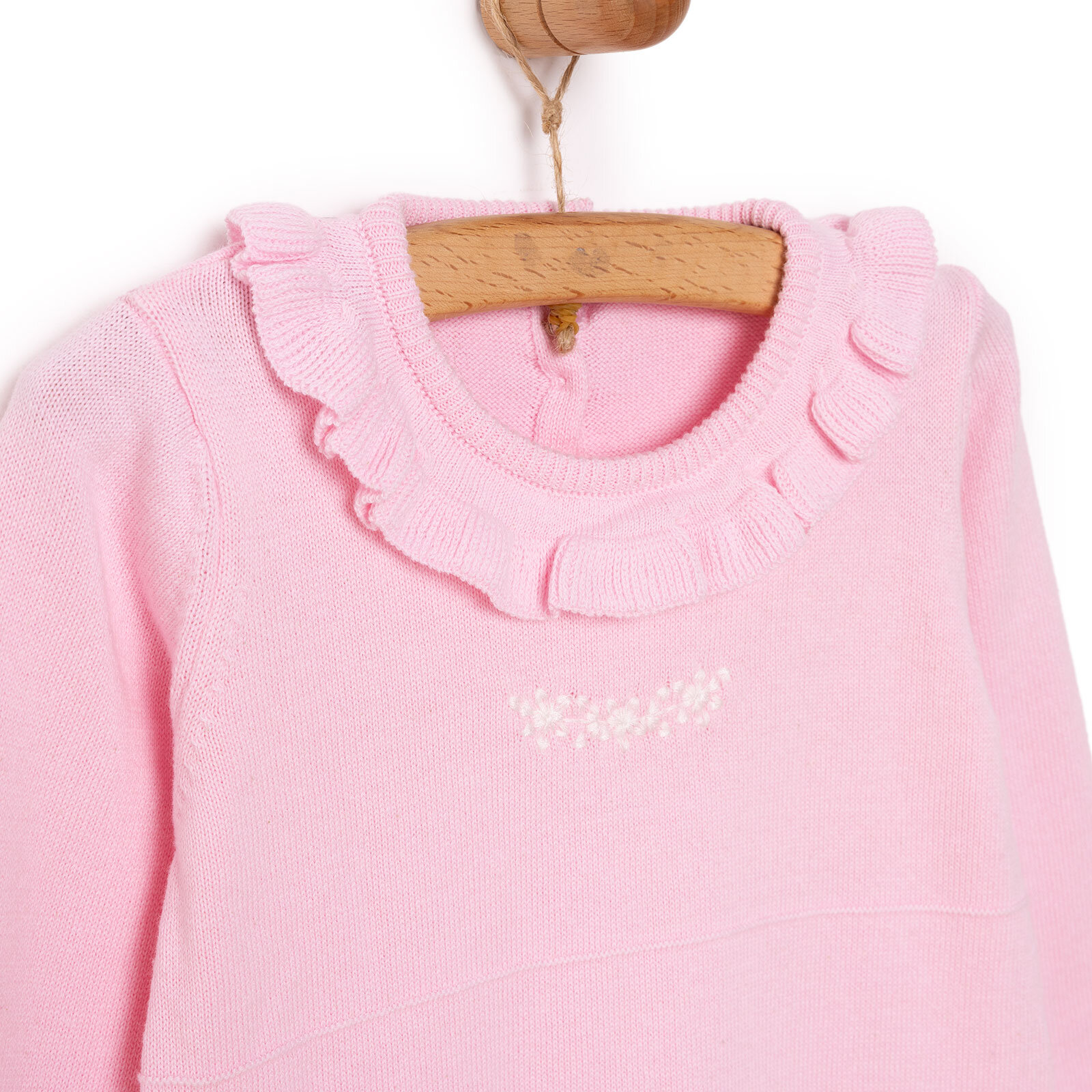 Kız Bebek Triko Patiksiz Tulum Çıtçıtlı Pembe