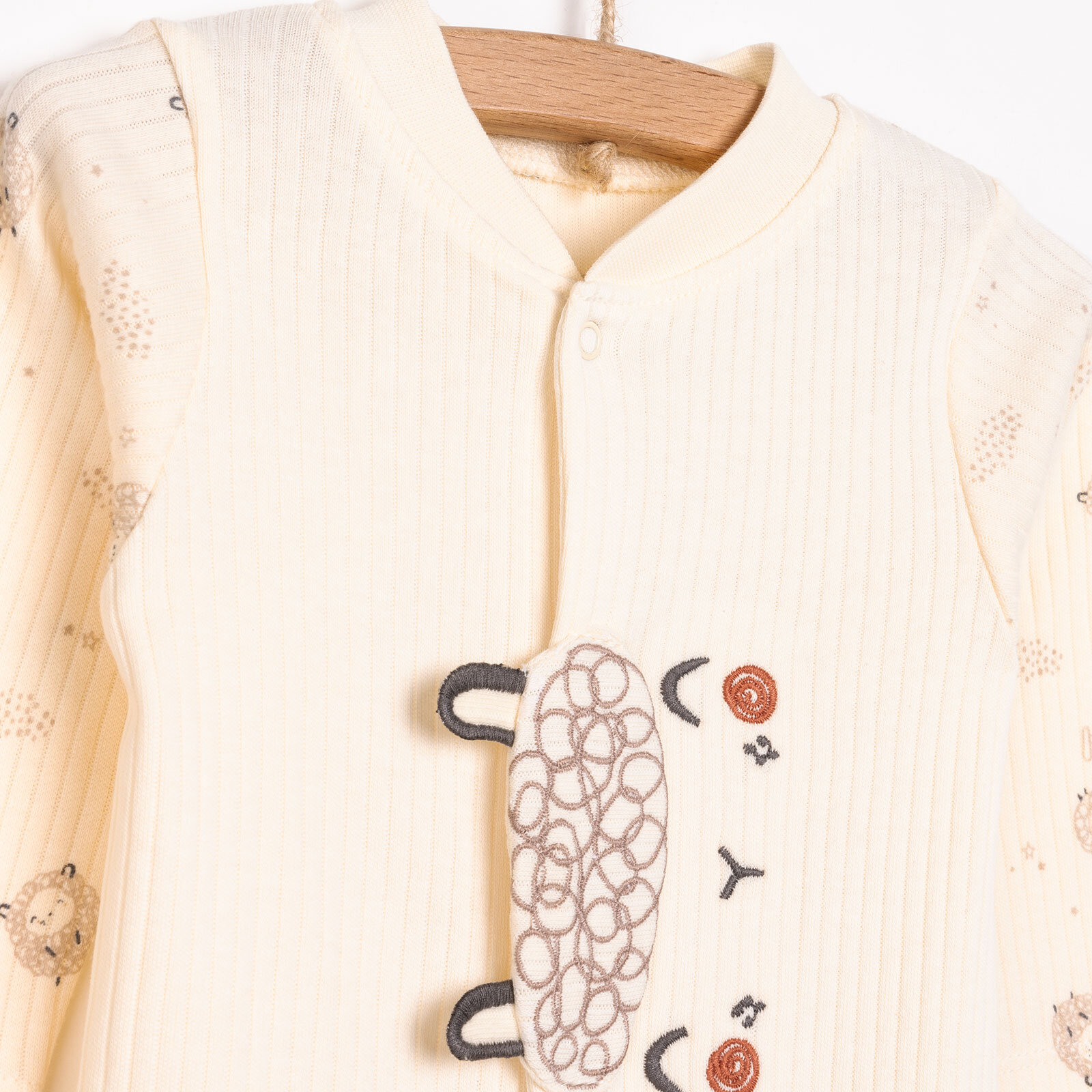 Yenidoğan Organic Little Lamb Patikli Tulum Kız Bebek