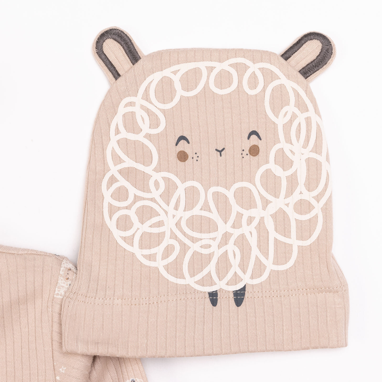 Yenidoğan Organic Little Lamb Zıbın-Şapka-Patikli Alt 3lü Set Kız Bebek