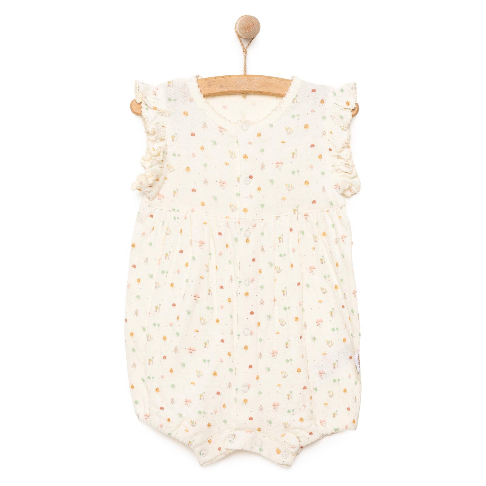 Yenidoğan Organic My Mushroom Kısa Tulum Kız Bebek