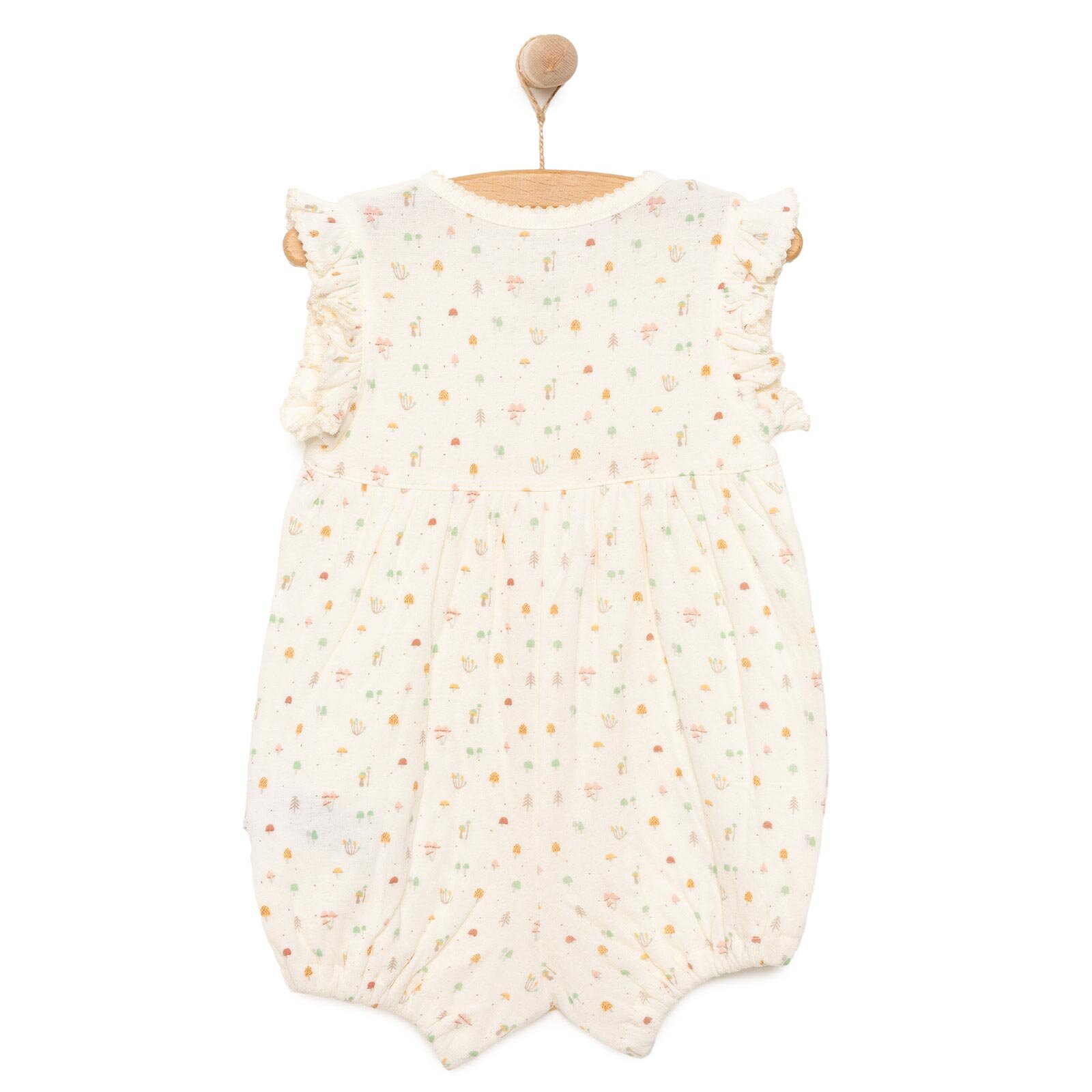 Yenidoğan Organic My Mushroom Kısa Tulum Kız Bebek