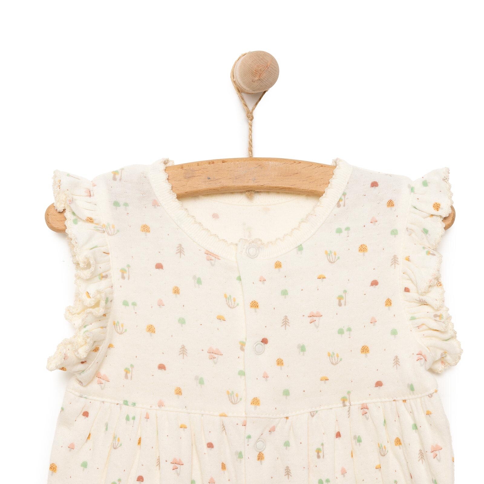 Yenidoğan Organic My Mushroom Kısa Tulum Kız Bebek