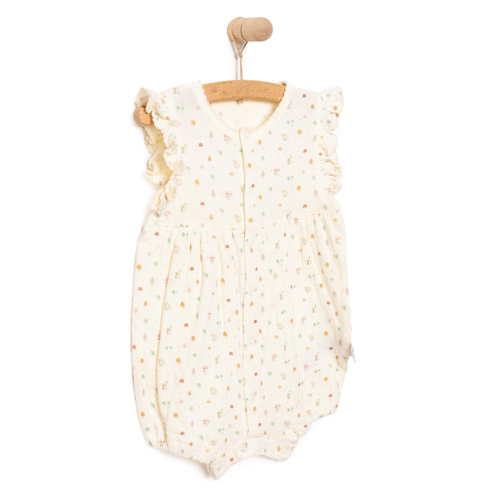 Yenidoğan Organic My Mushroom Kısa Tulum Kız Bebek